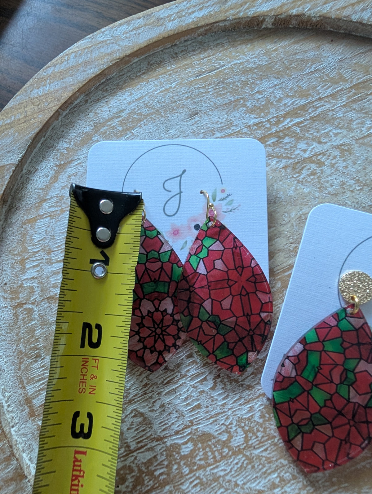 Stained Glass Christmas Earrings