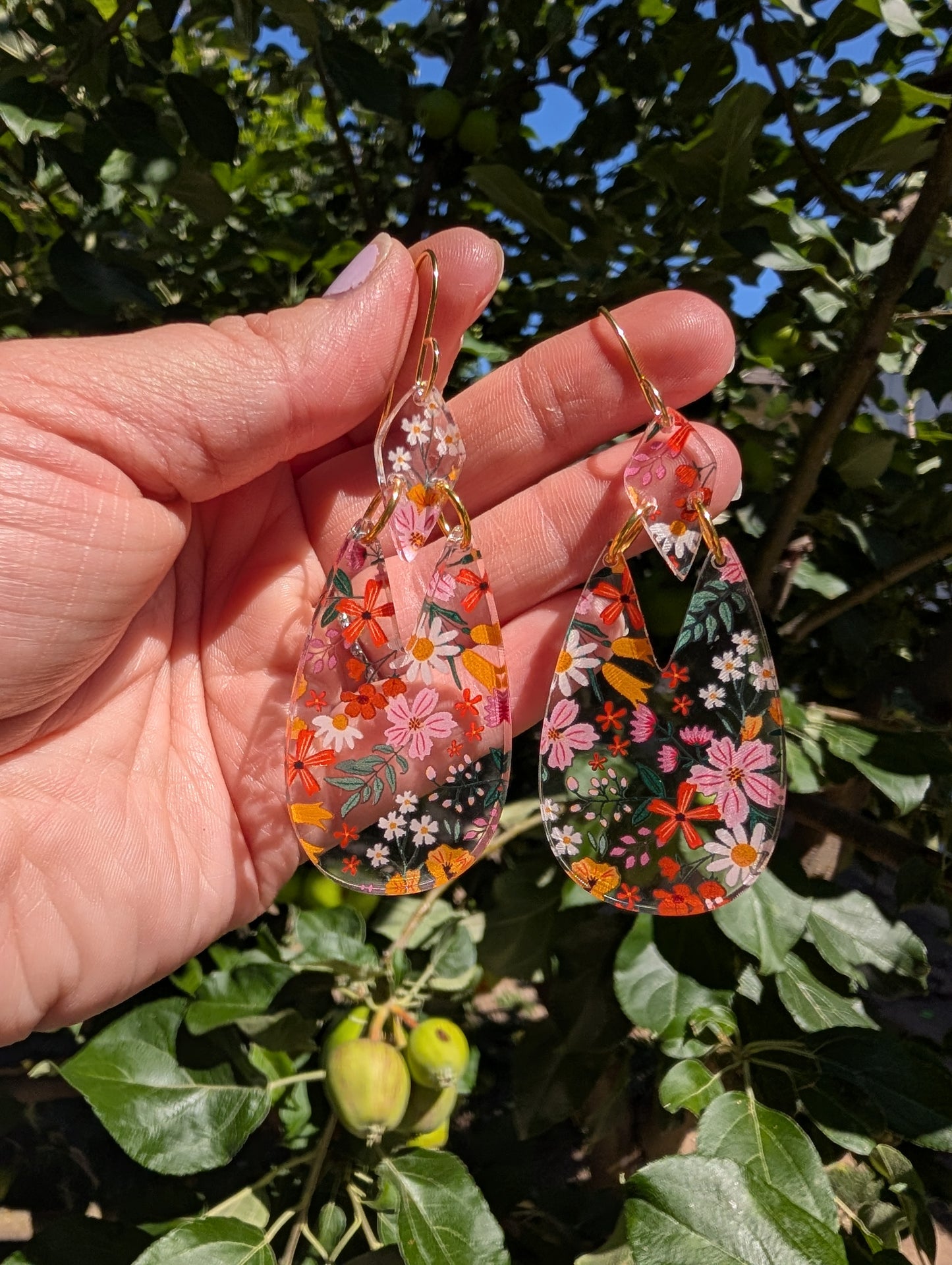Acrylic Floral Earrings