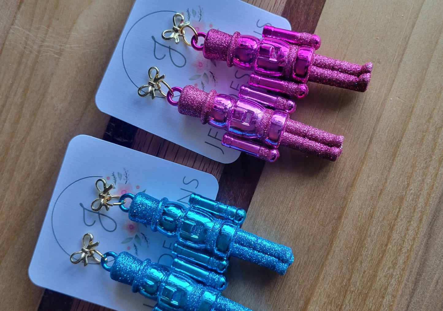 Bow Top Nutcracker Earrings