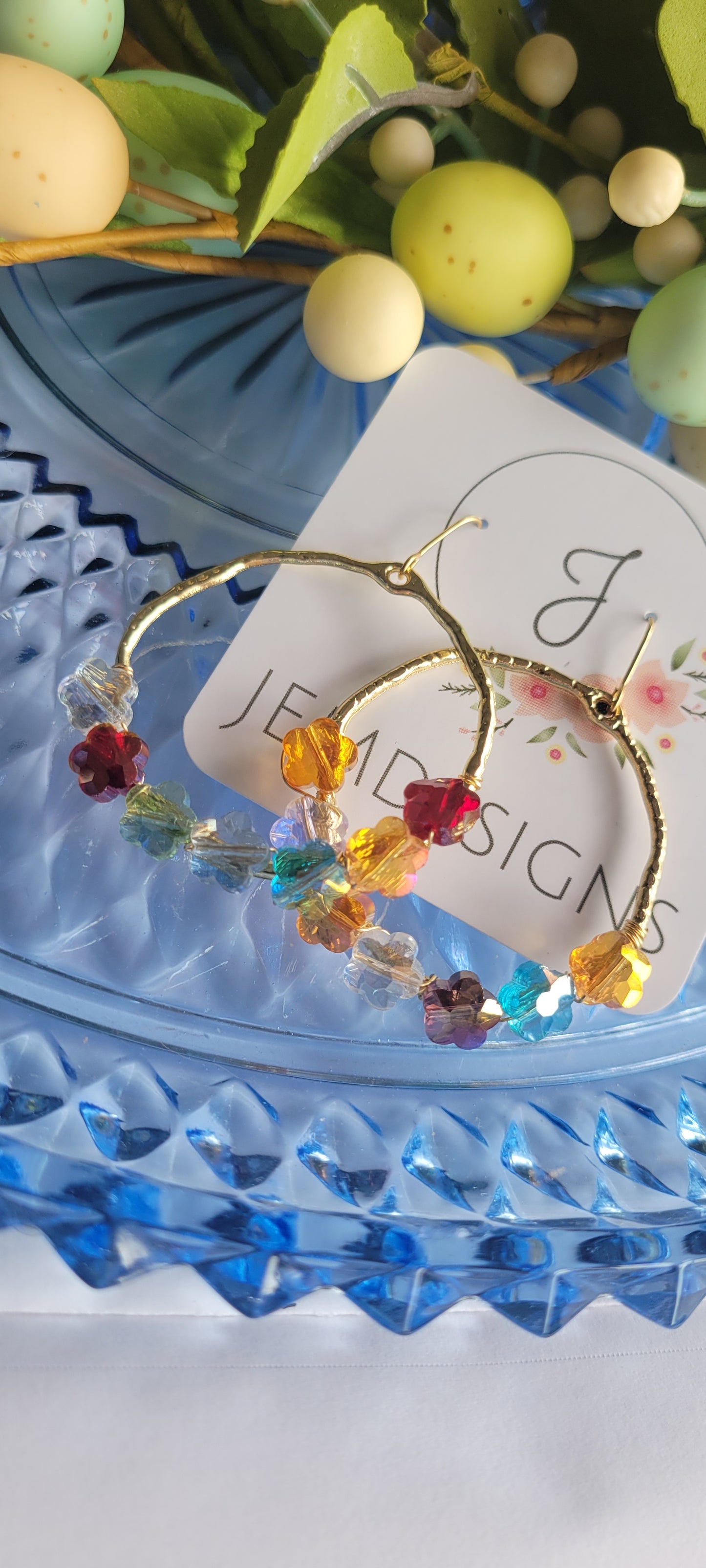 Flower Hoop Earrings