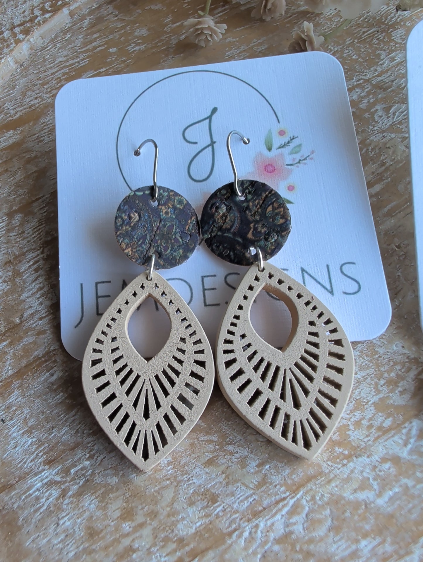 Paisley Wood Earrings