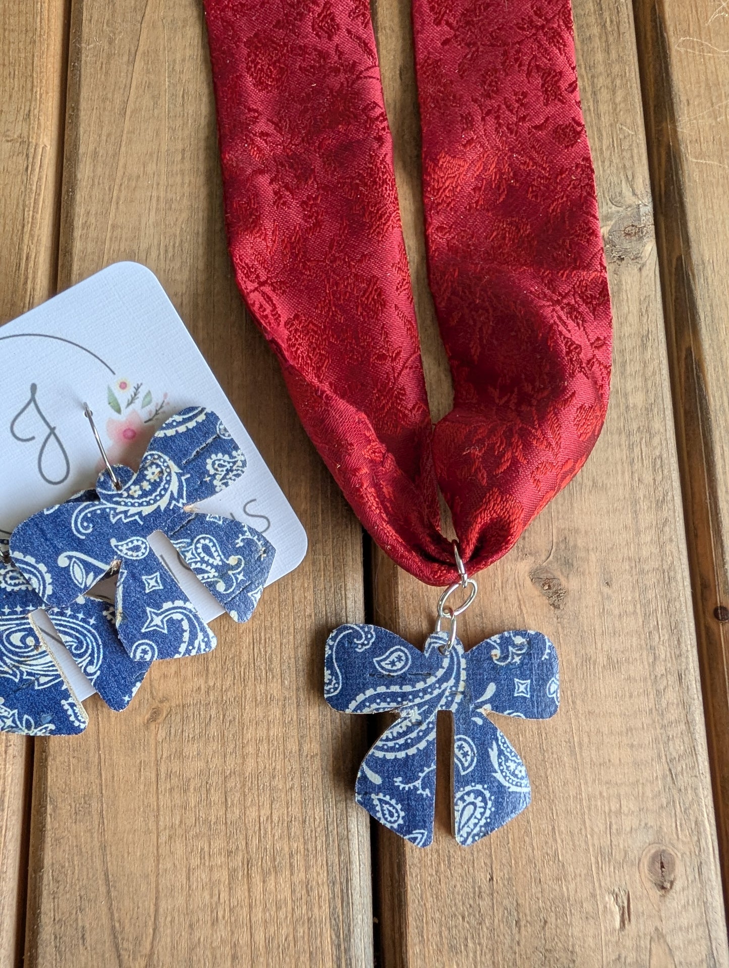 Bandana Necklace and Earrings