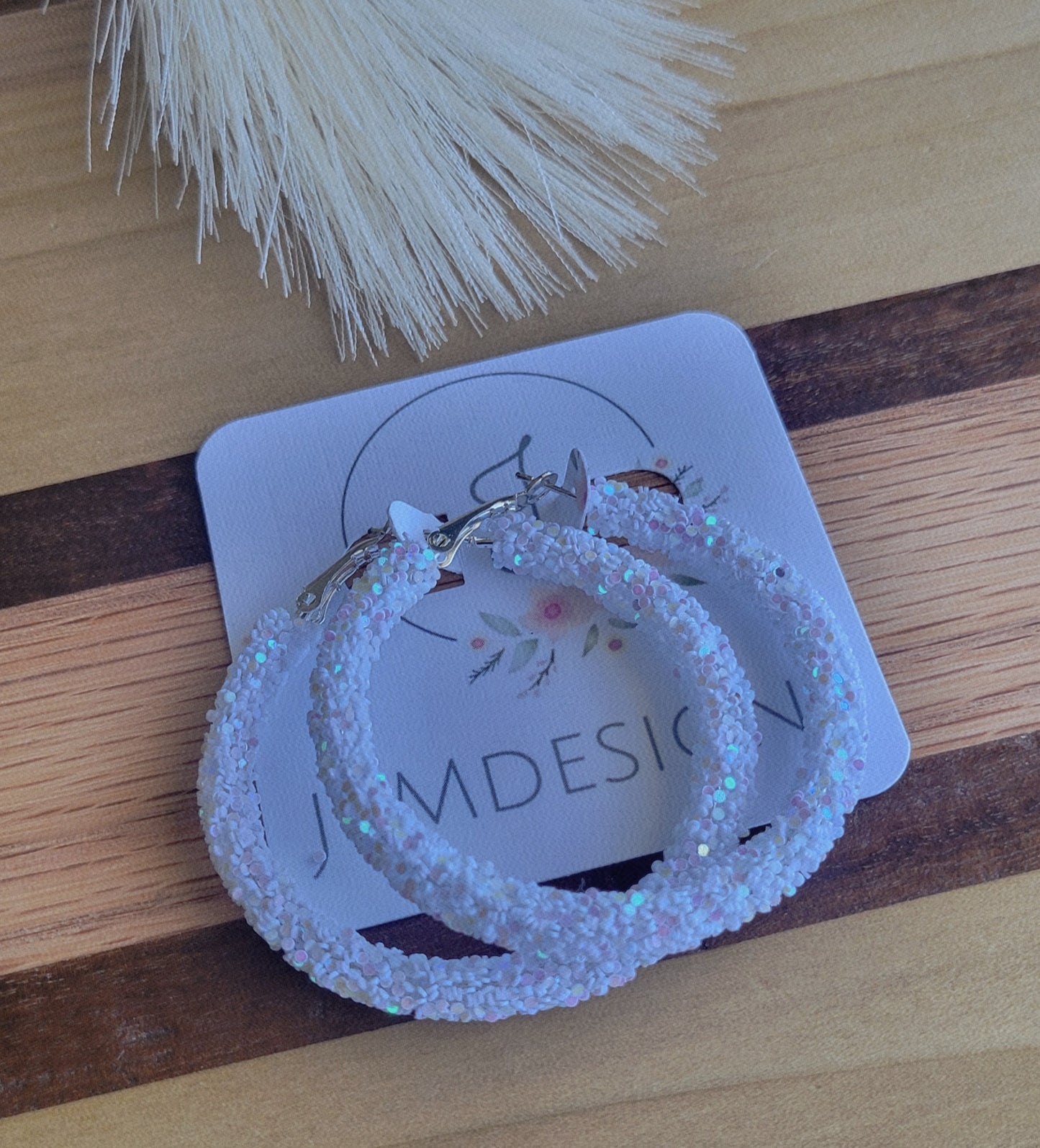 Frosted Sparkle Glitter Hoops
