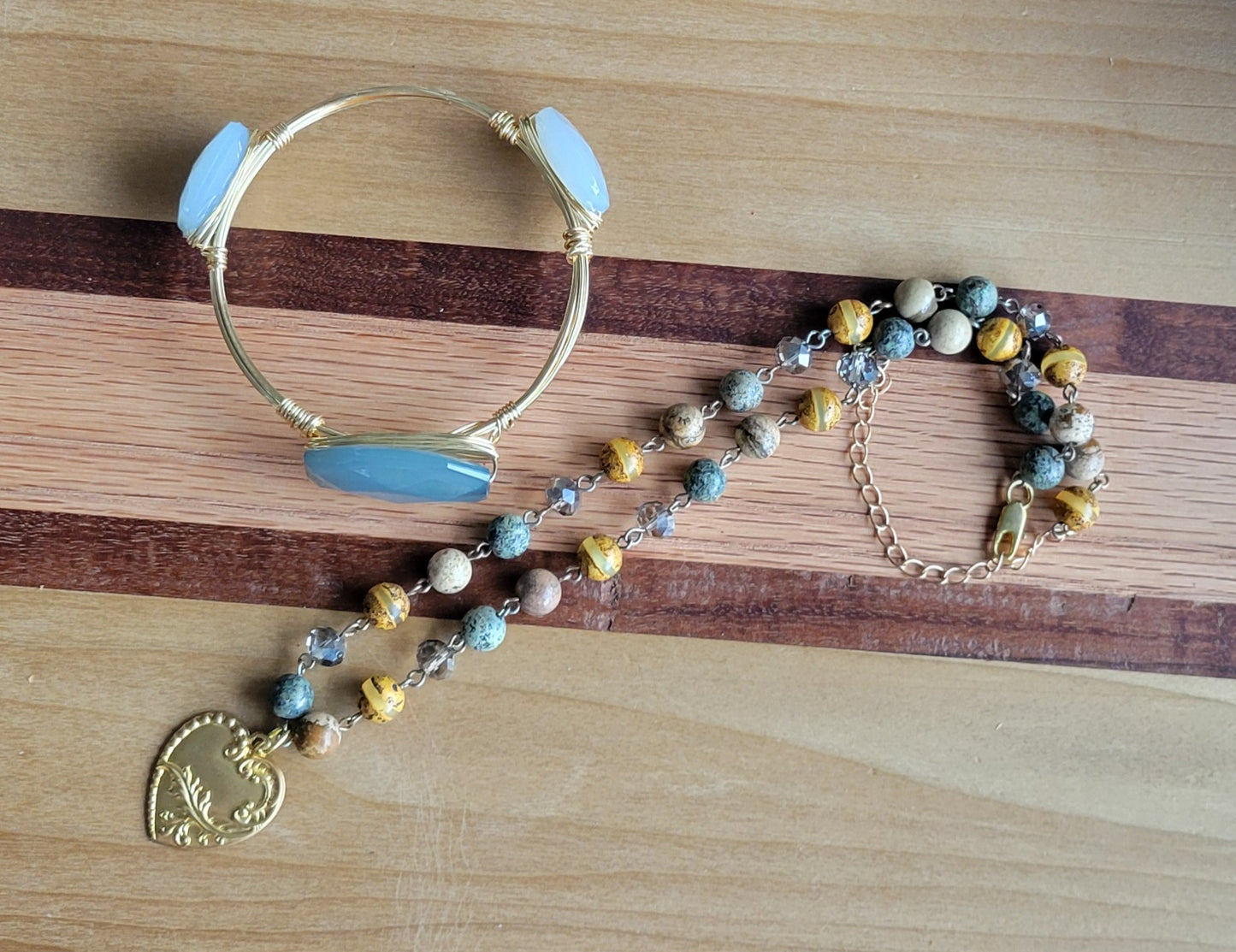 Sea Glass Wire Bangle