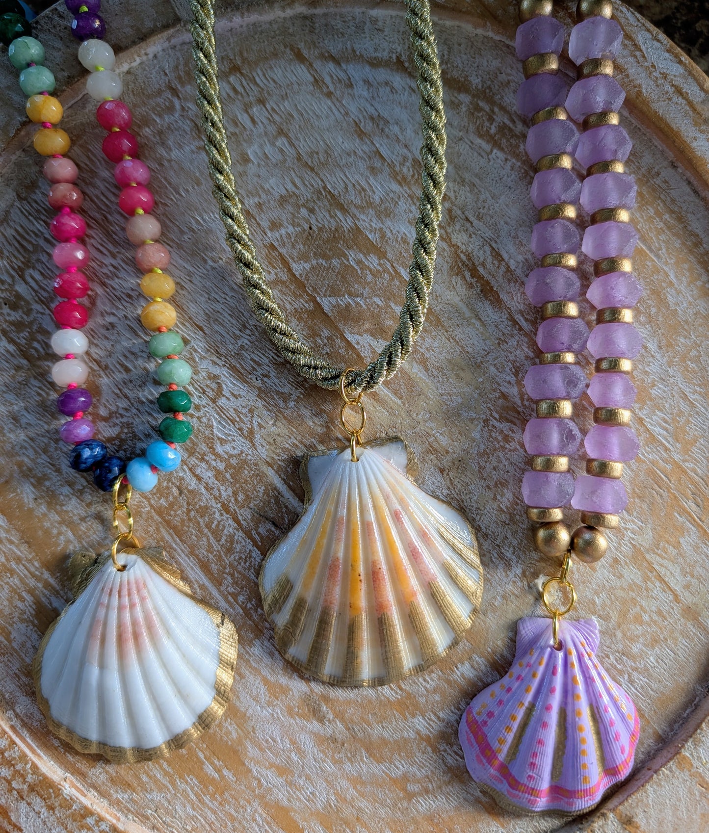 Purple Seashell Necklace