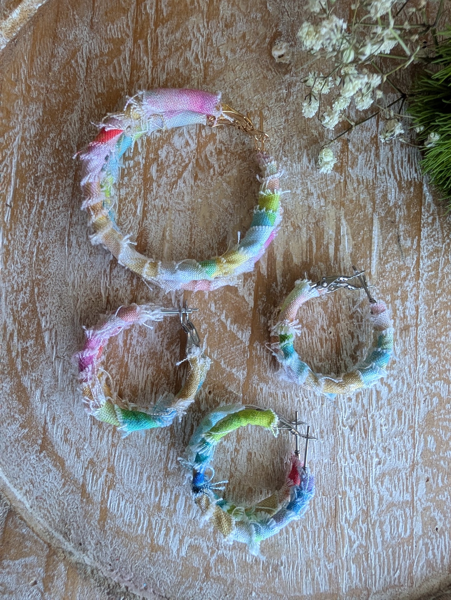 Rainbow sherbet Hoop Earrings