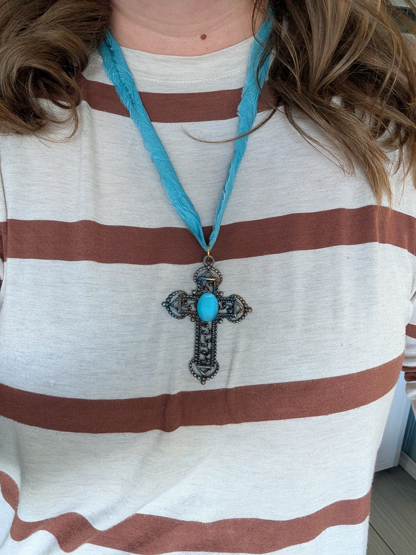 Cross Ribbon Necklace
