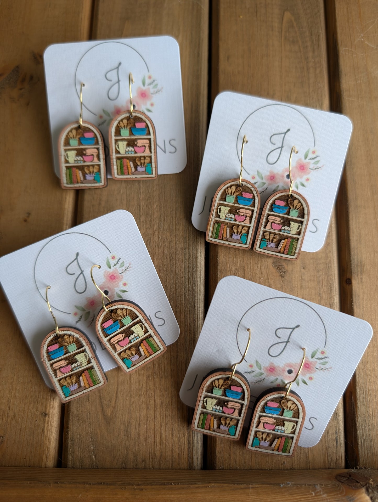 Bakers Shelf Wood Earrings