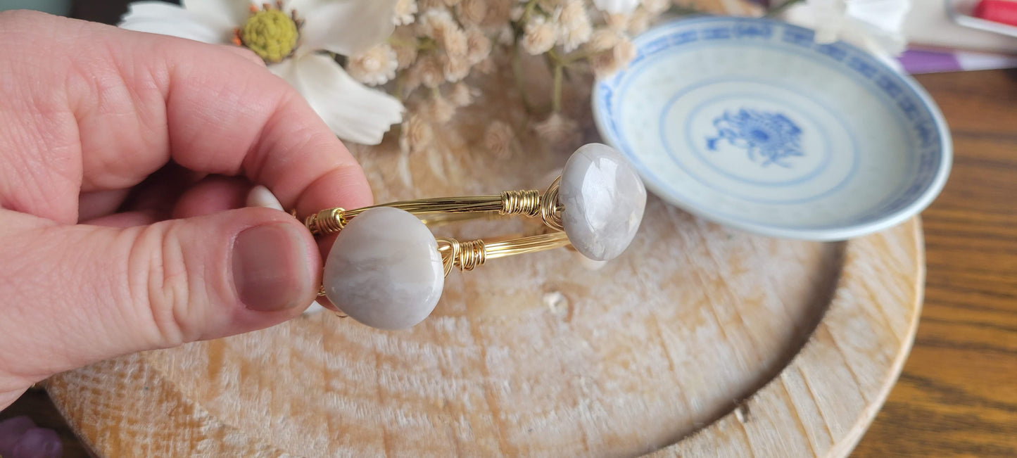 White Stone Bangle