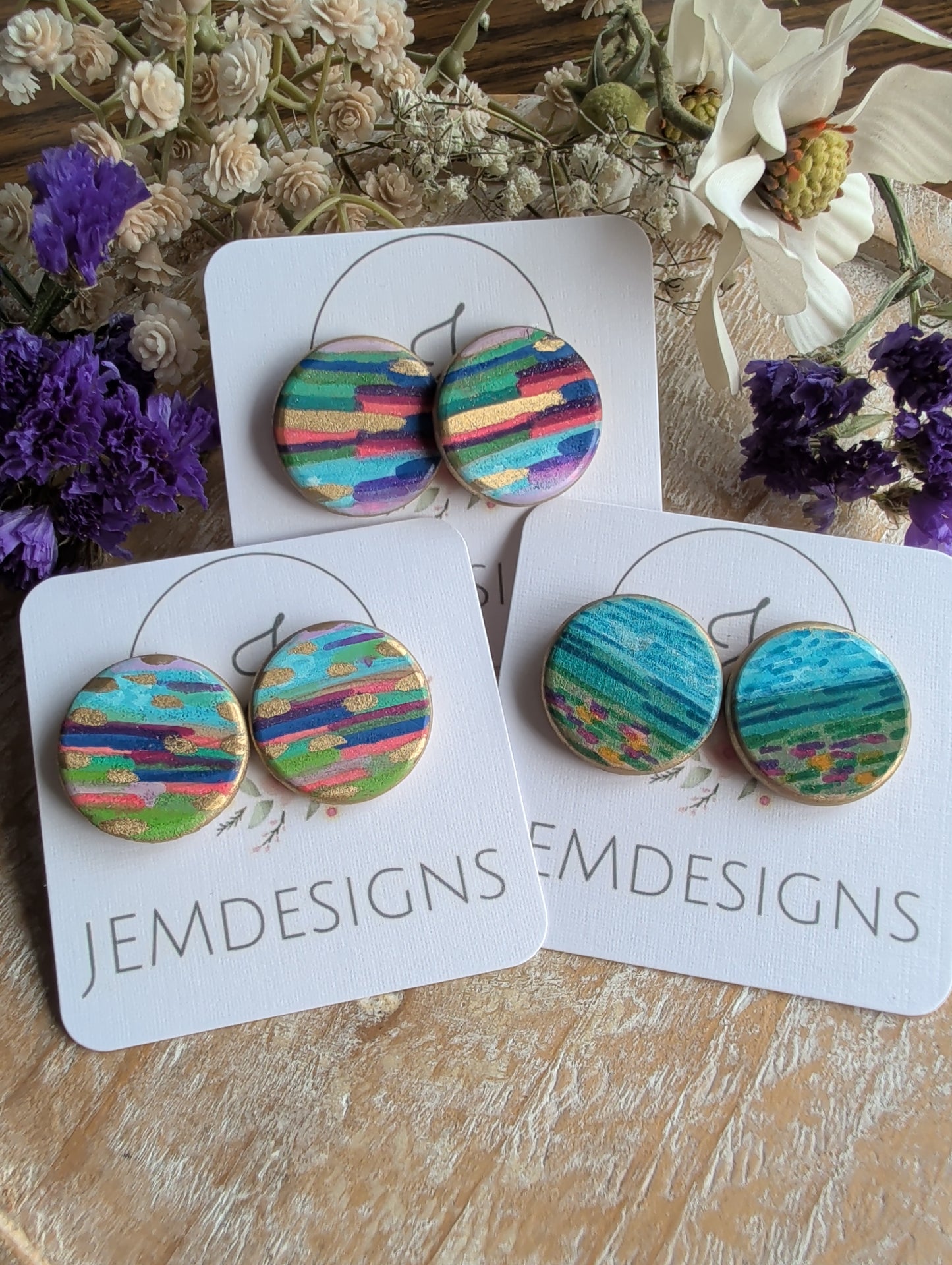 Painted Stud Earrings