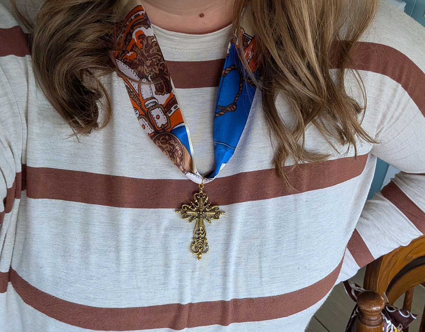 Cross Scarf Necklace