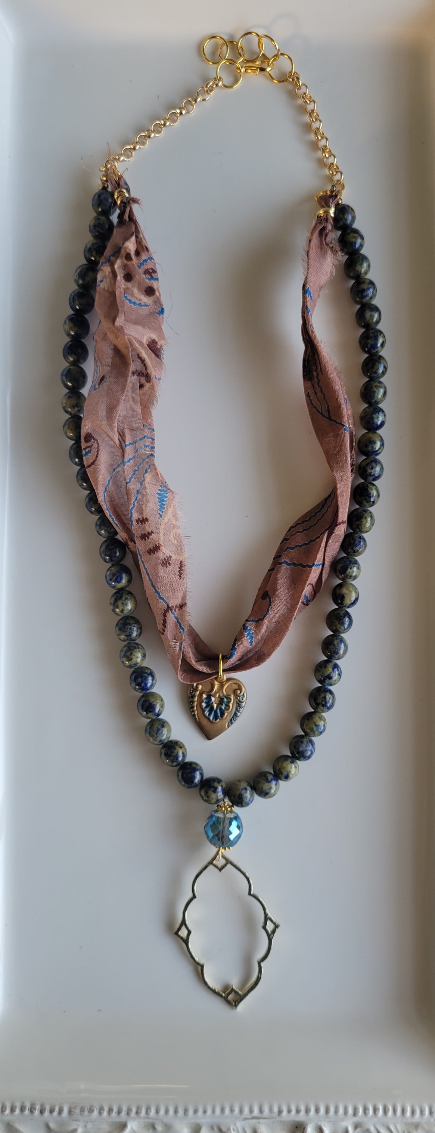 Blue Layered Charm Necklace
