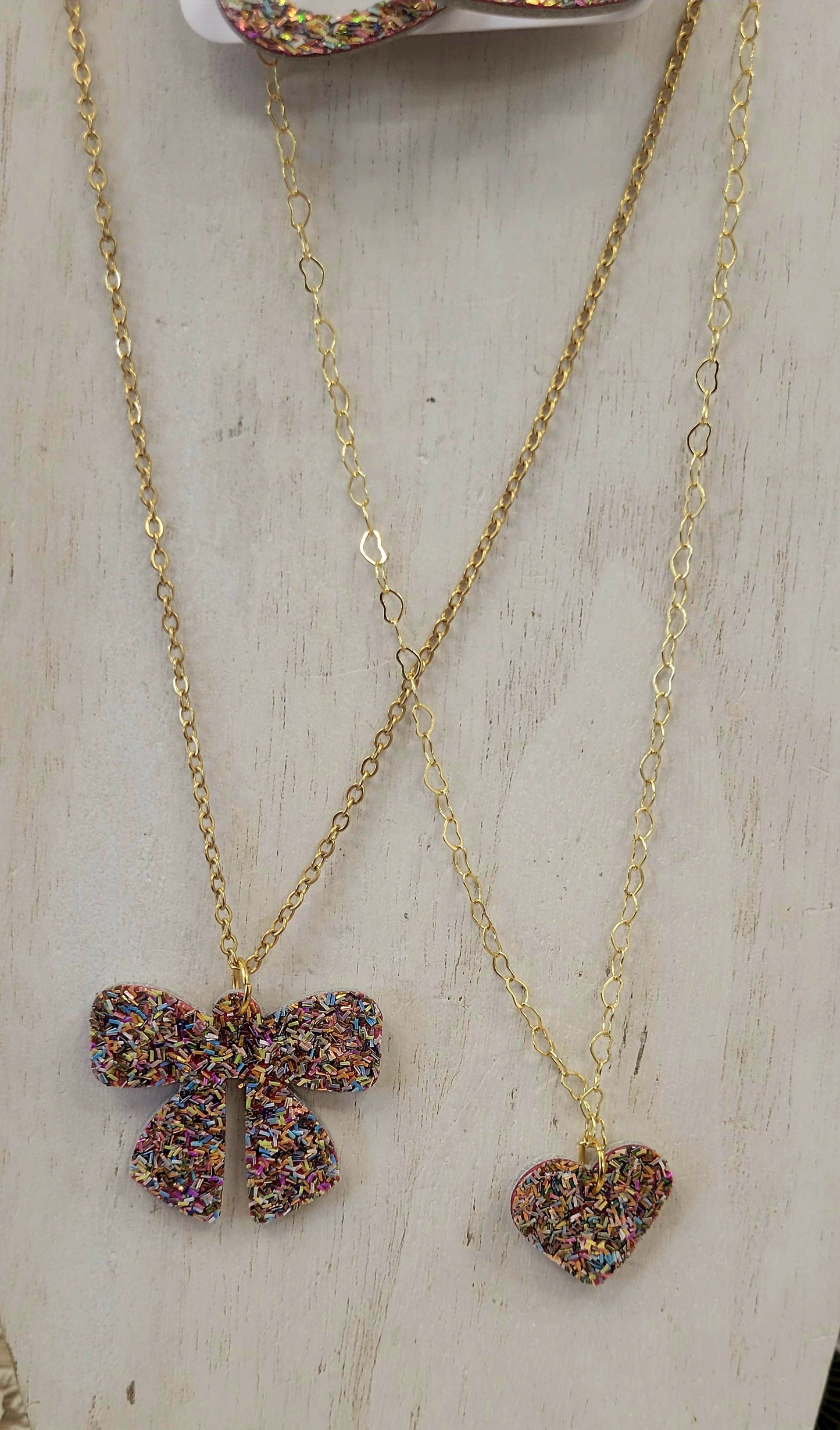 Confetti Glitter Necklace and Earrings