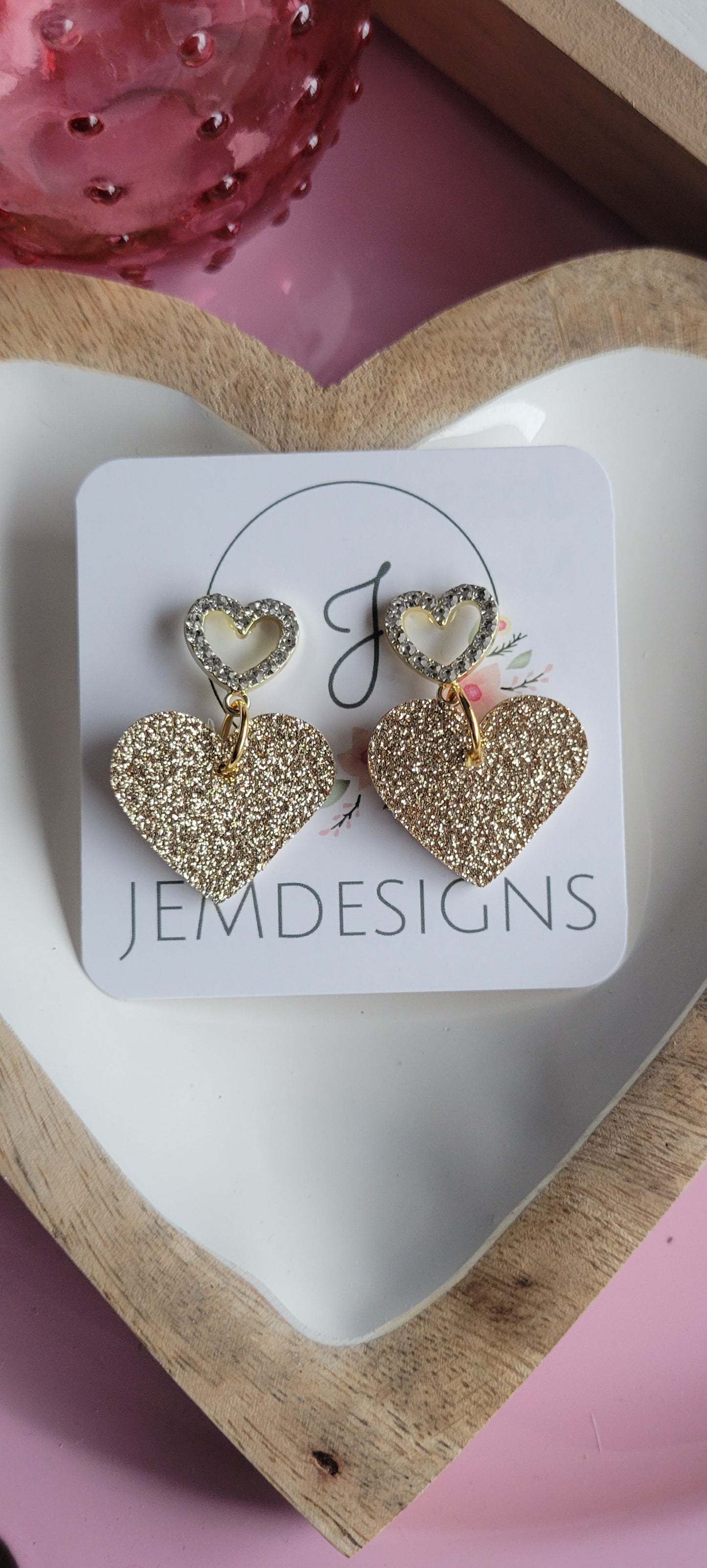Gold Heart Post Earrings