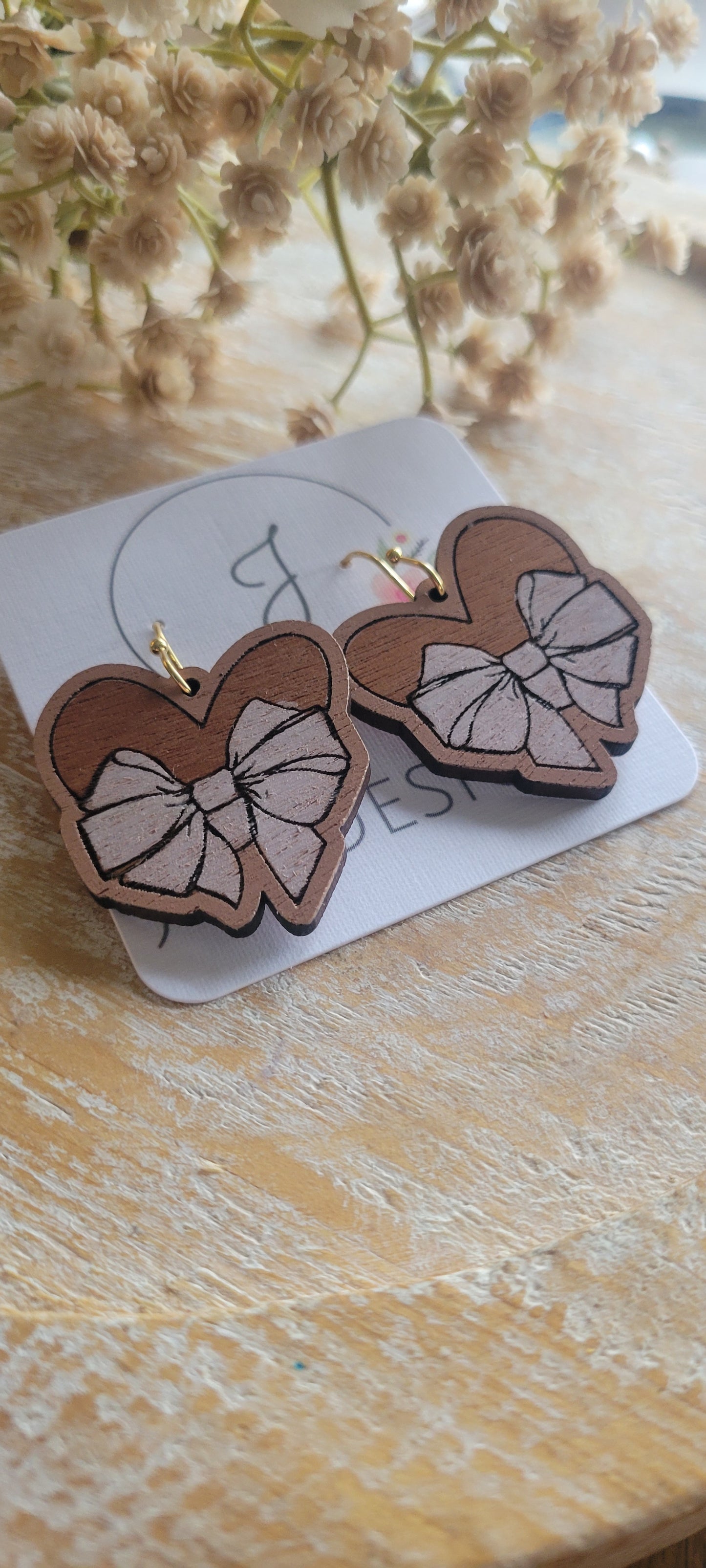 Wood Bow Earrings