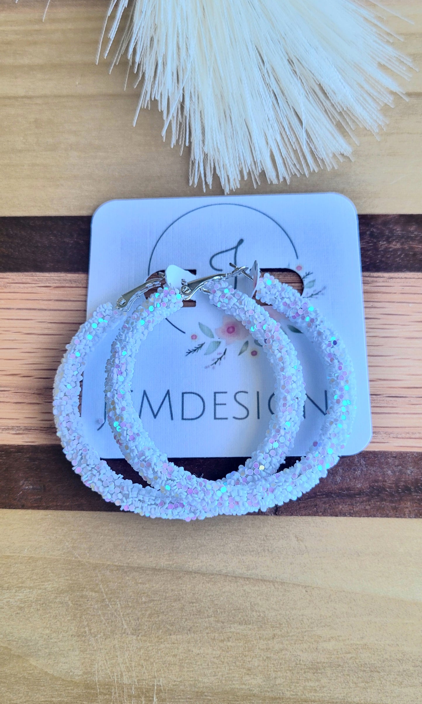 Frosted Sparkle Glitter Hoops