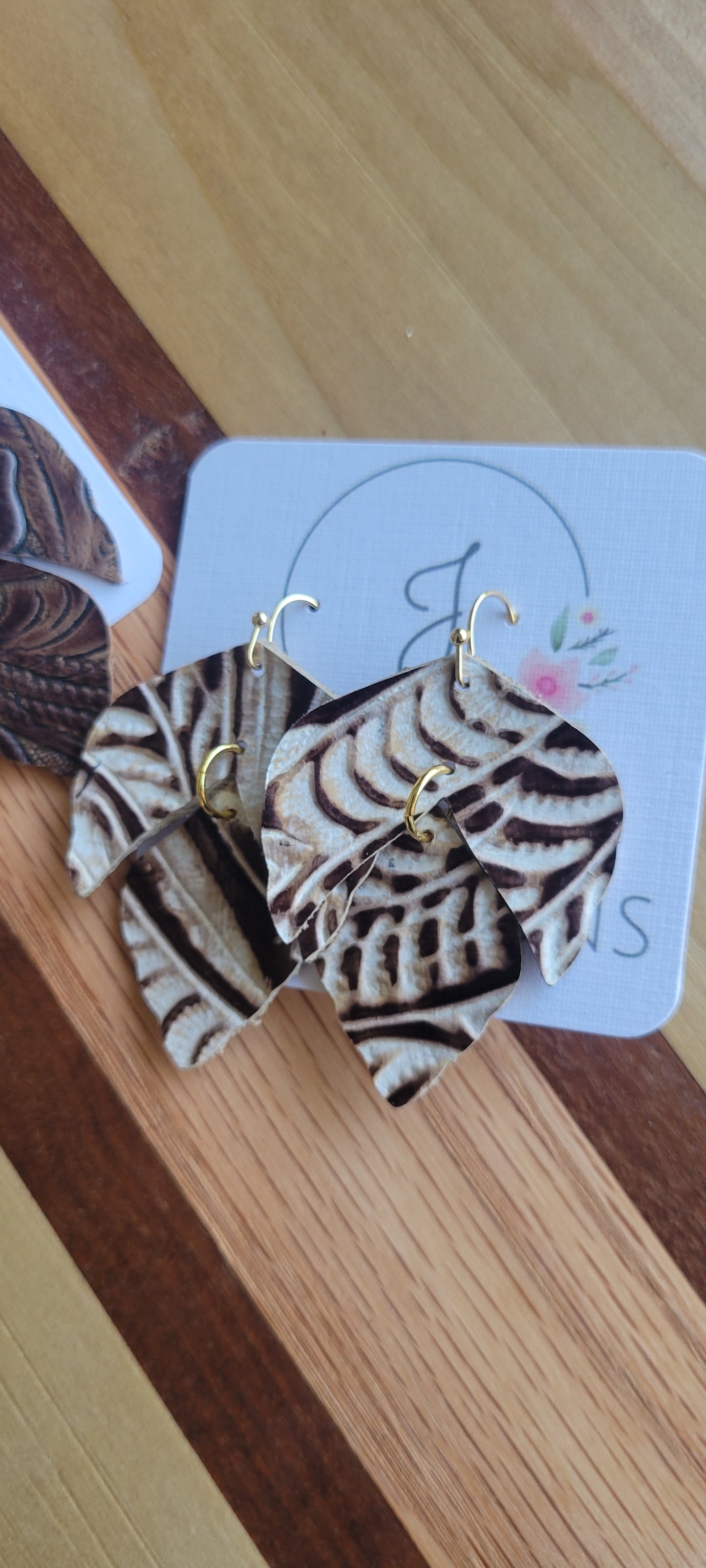 Tooled Leather Earrings