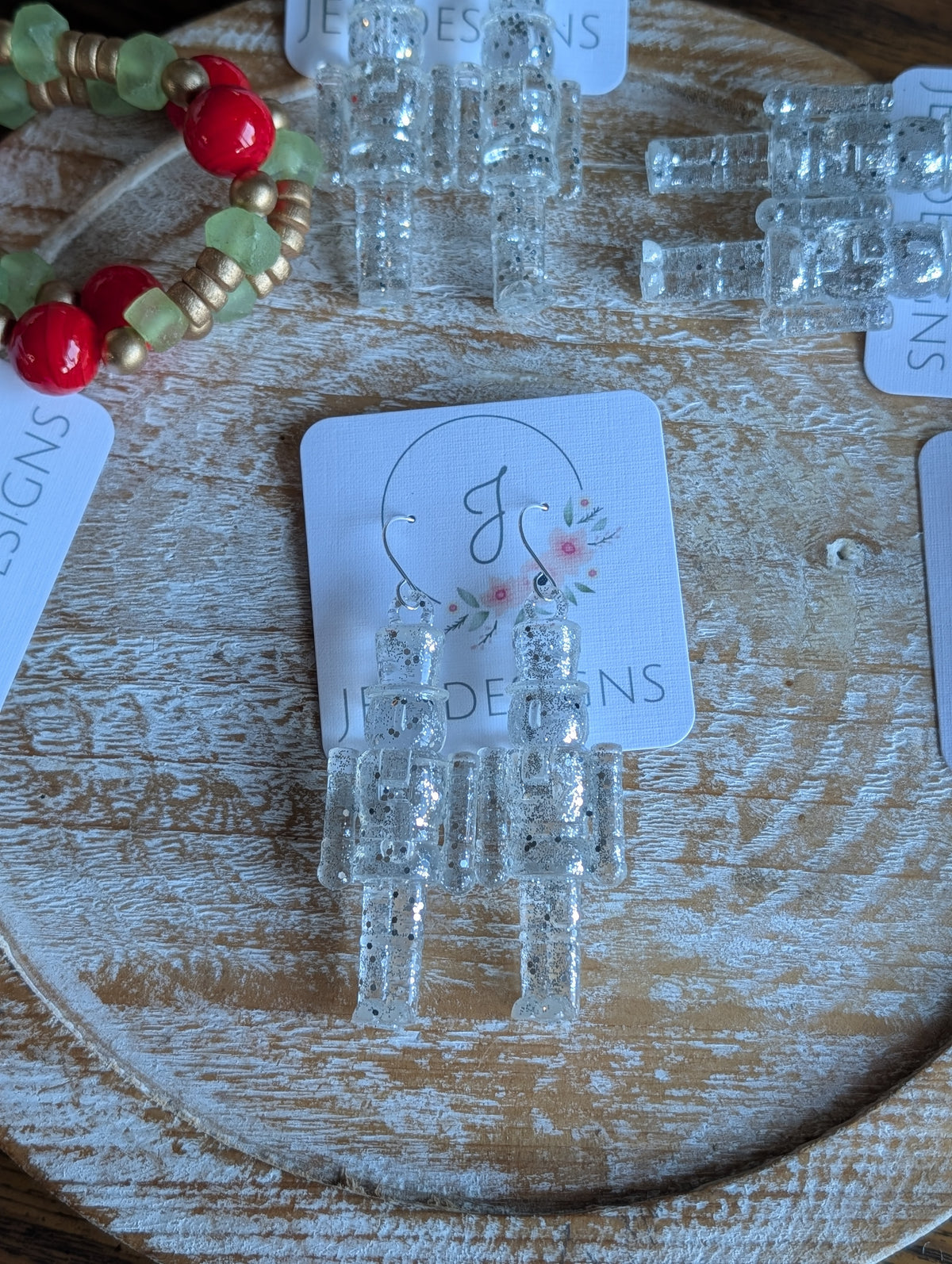 Silver Ice Nutcracker Earrings