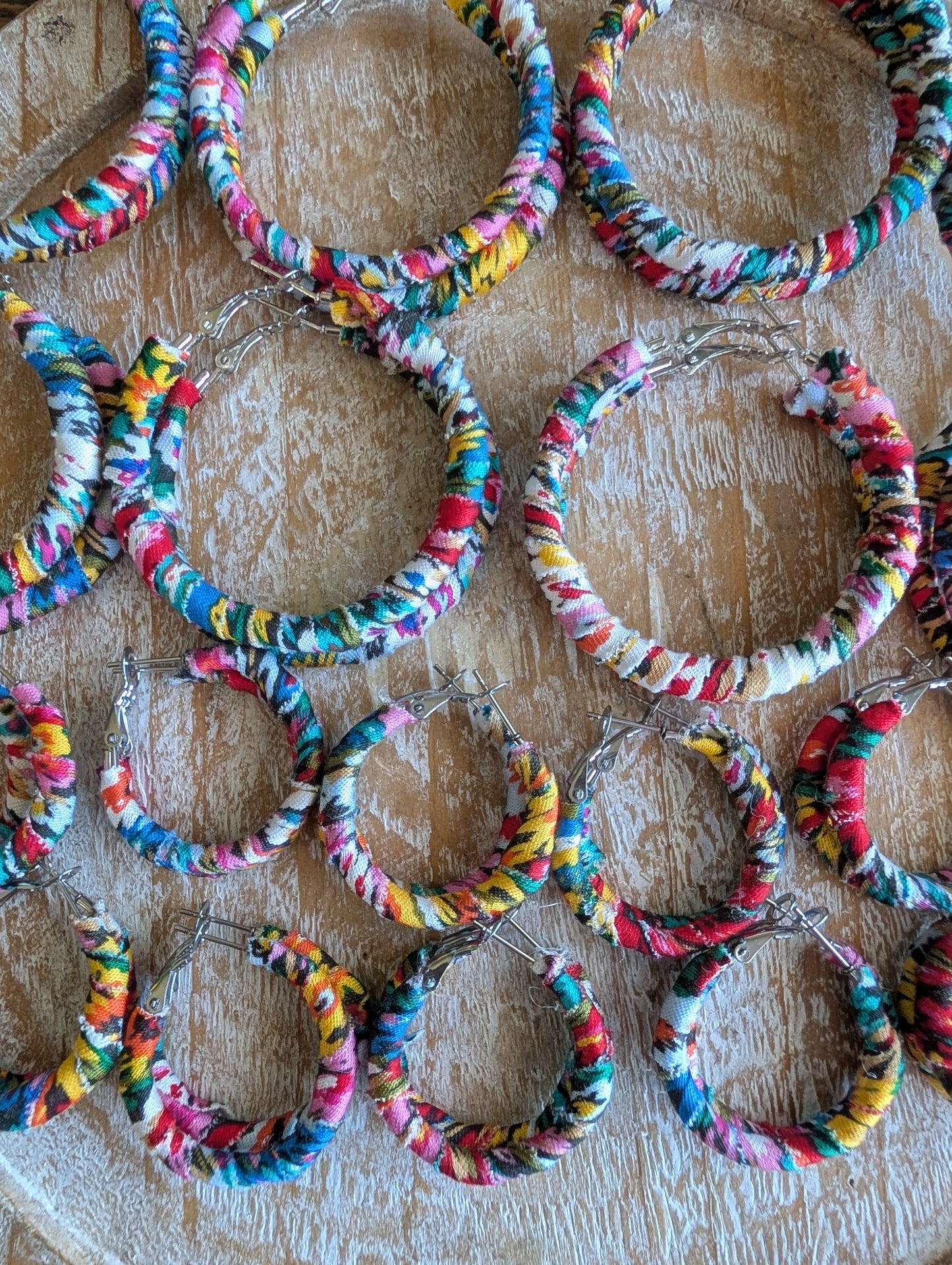 Bouquet Fabric Hoop Earrings