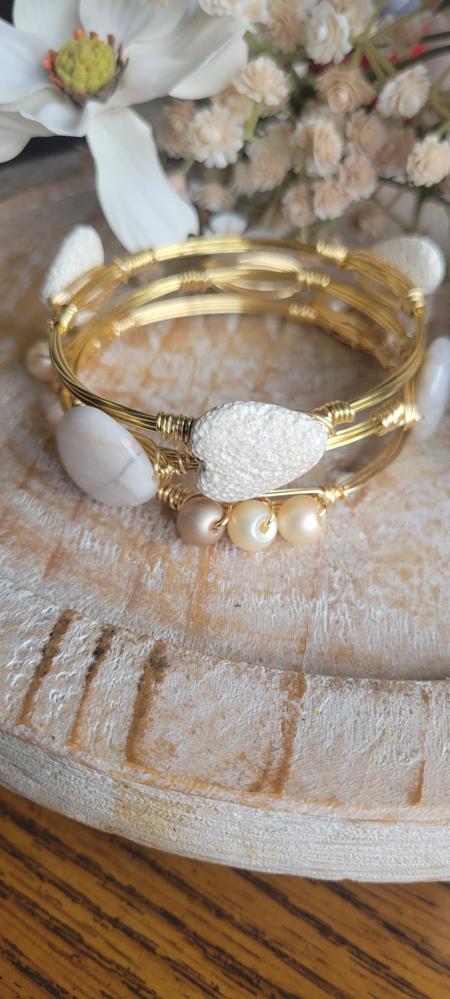 Satin Pearl Bangle