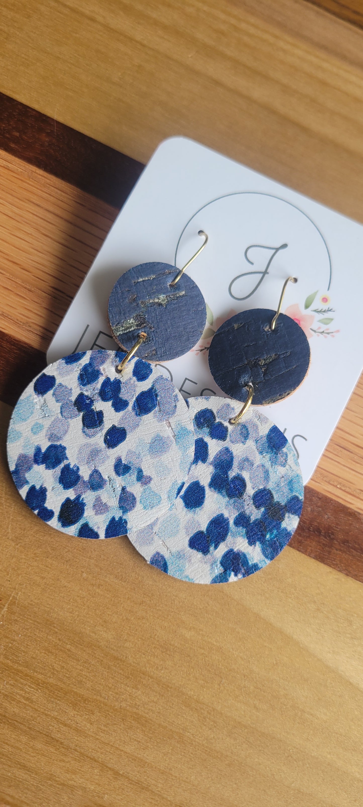 Blue Dottie Earrings Matte Top