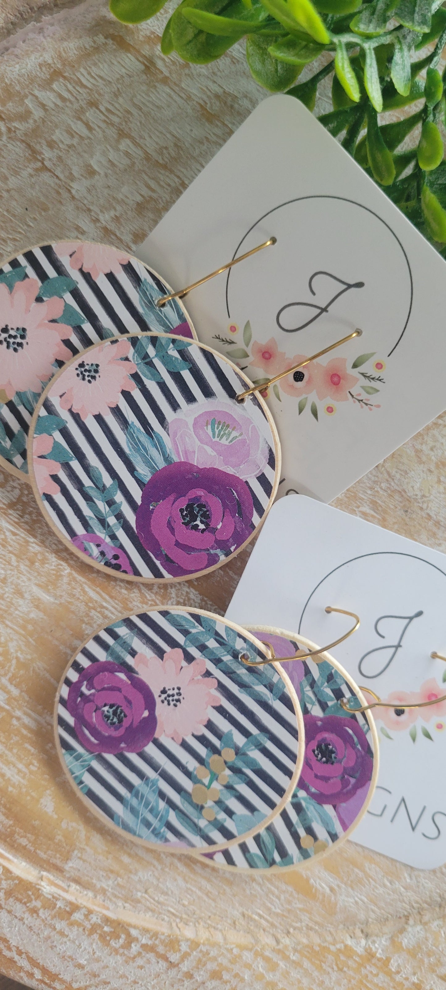 Purple Floral Earrings