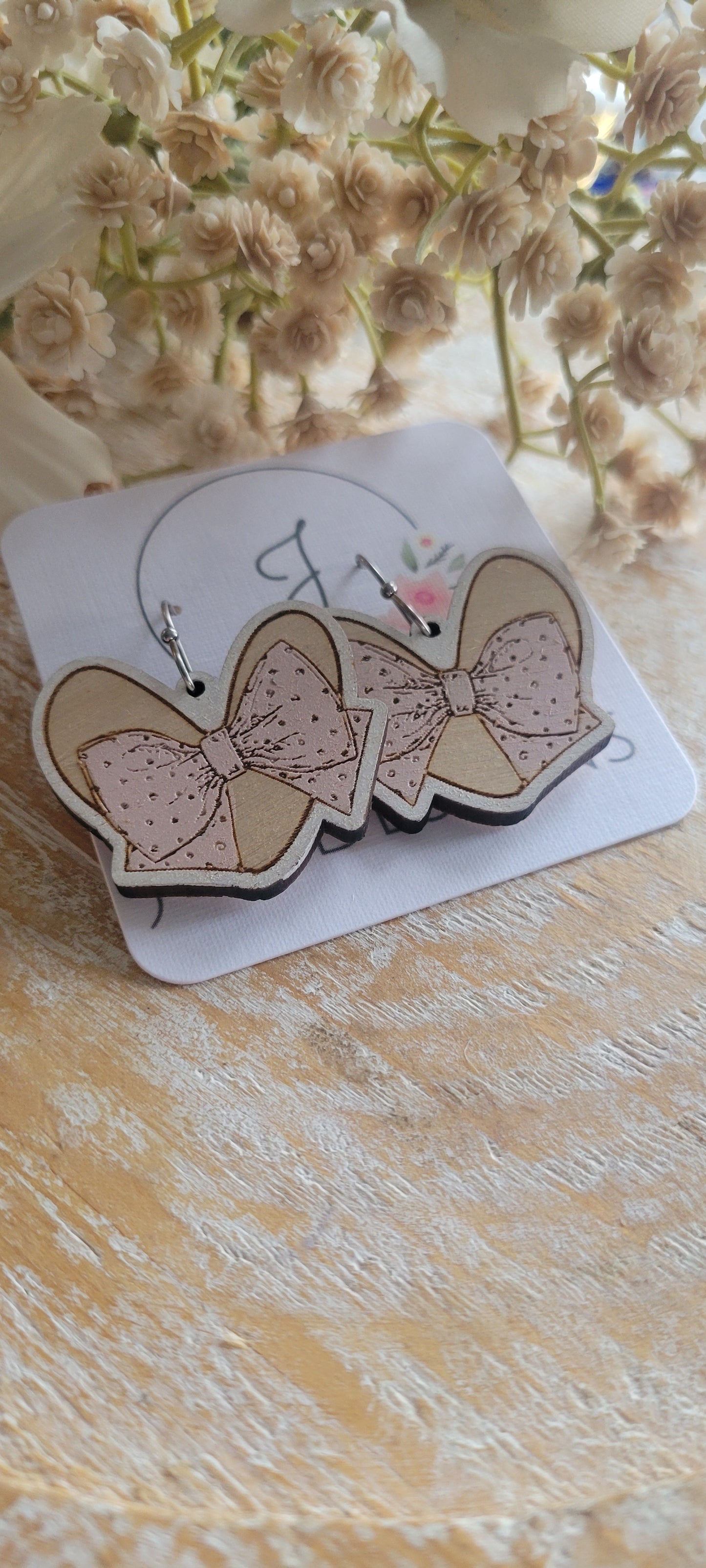 Wood Bow Earrings
