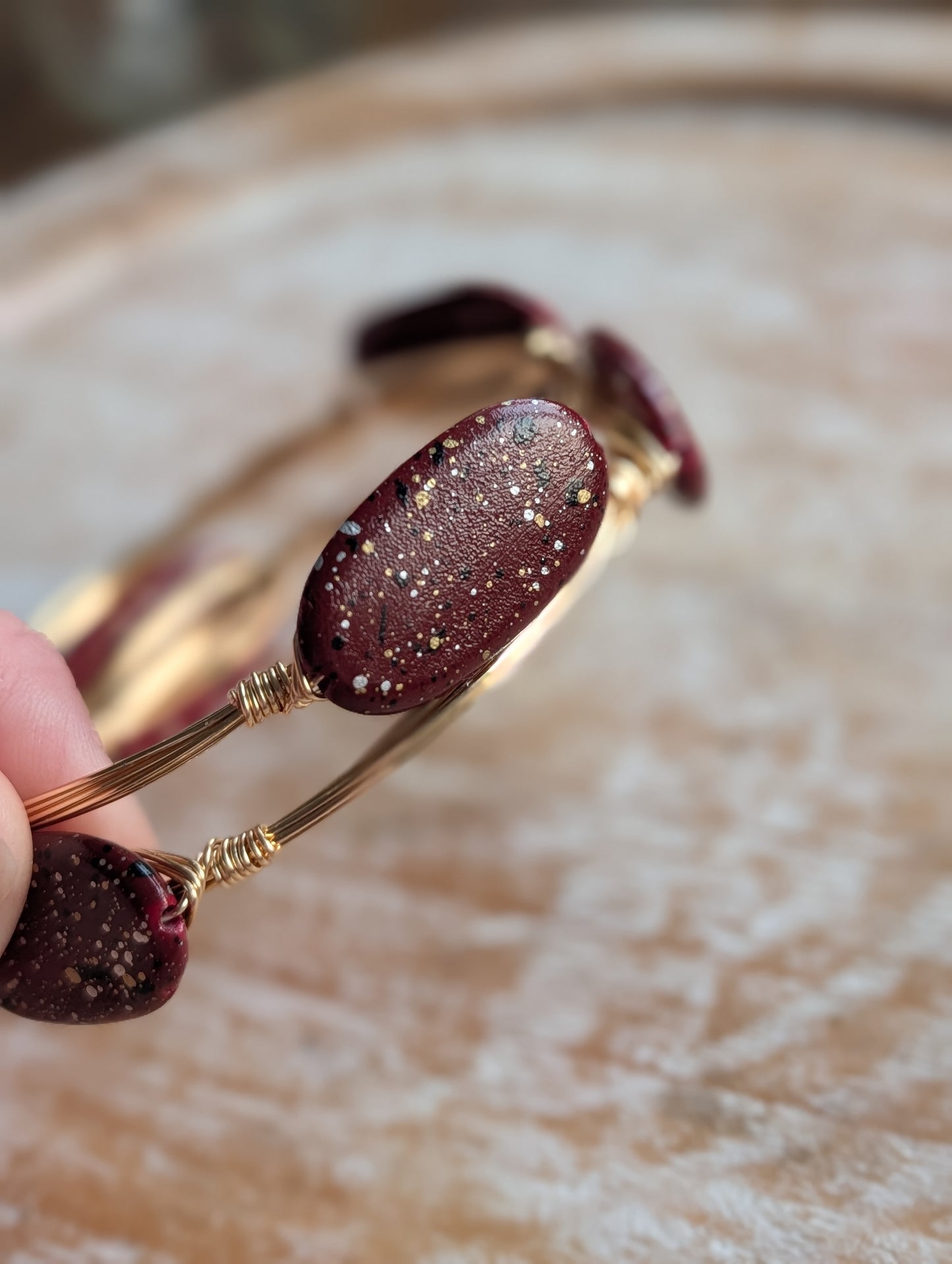 Burgundy Bangle Bracelet
