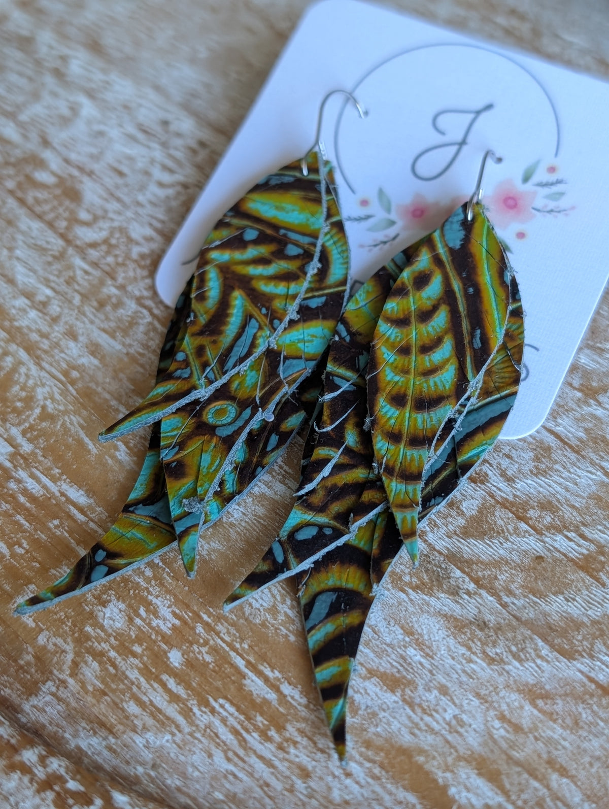 Layered Leather Earrings