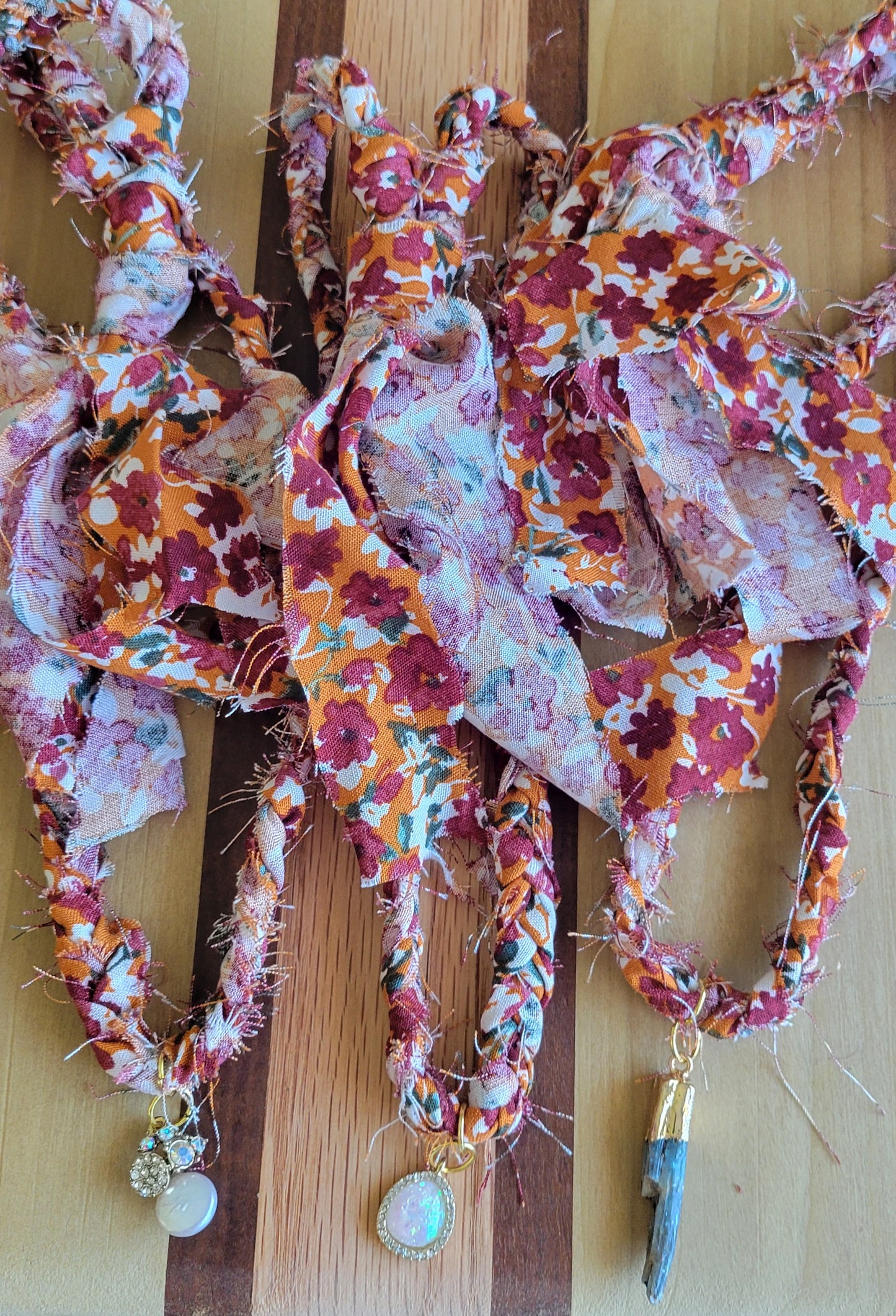 Braided Fabric Scarf Necklaces