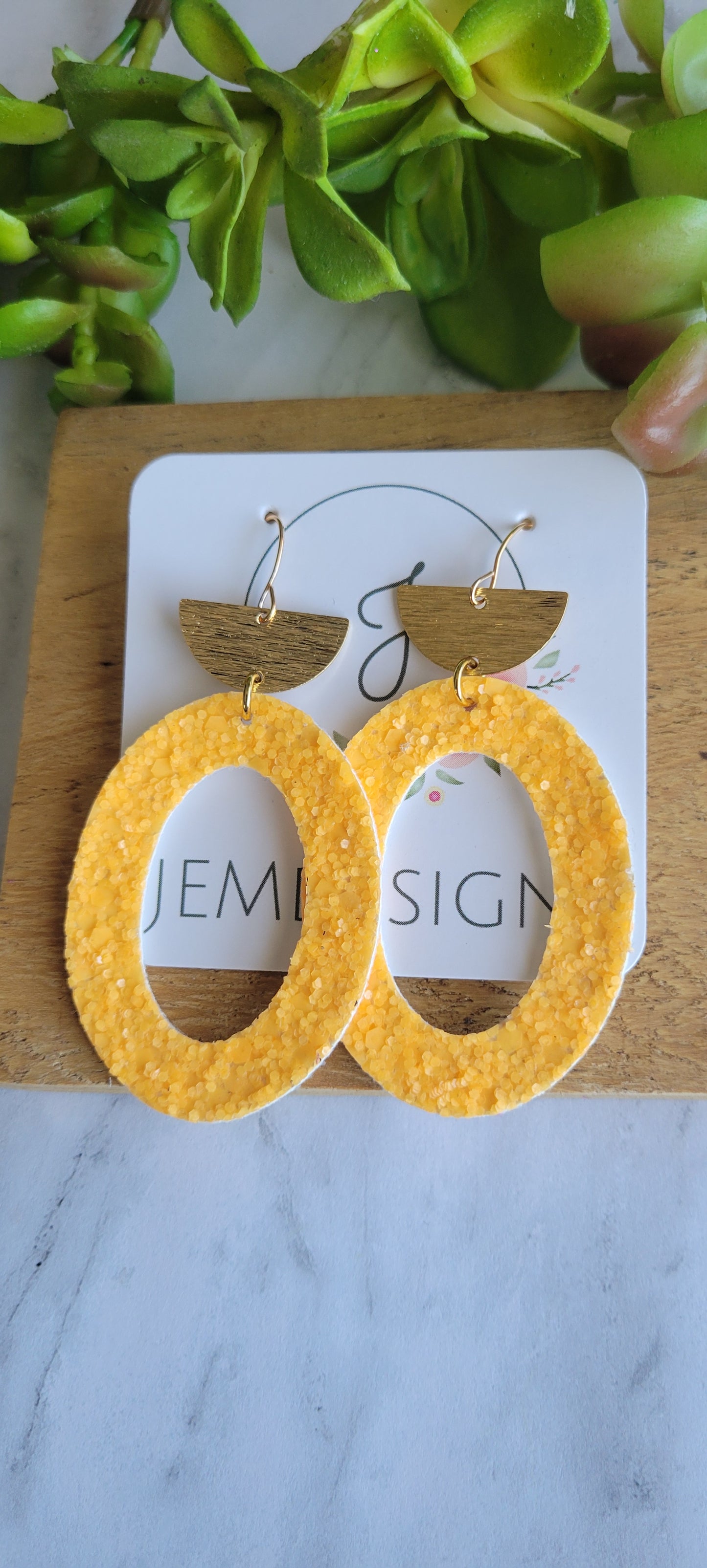 Orange Oval Earrings