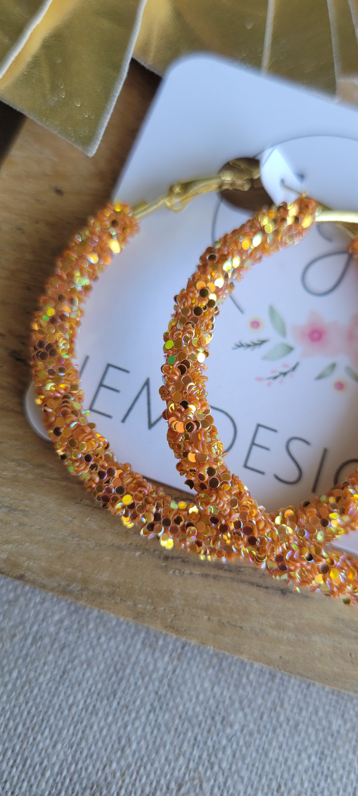 Autumn Glitter Hoop Earrings