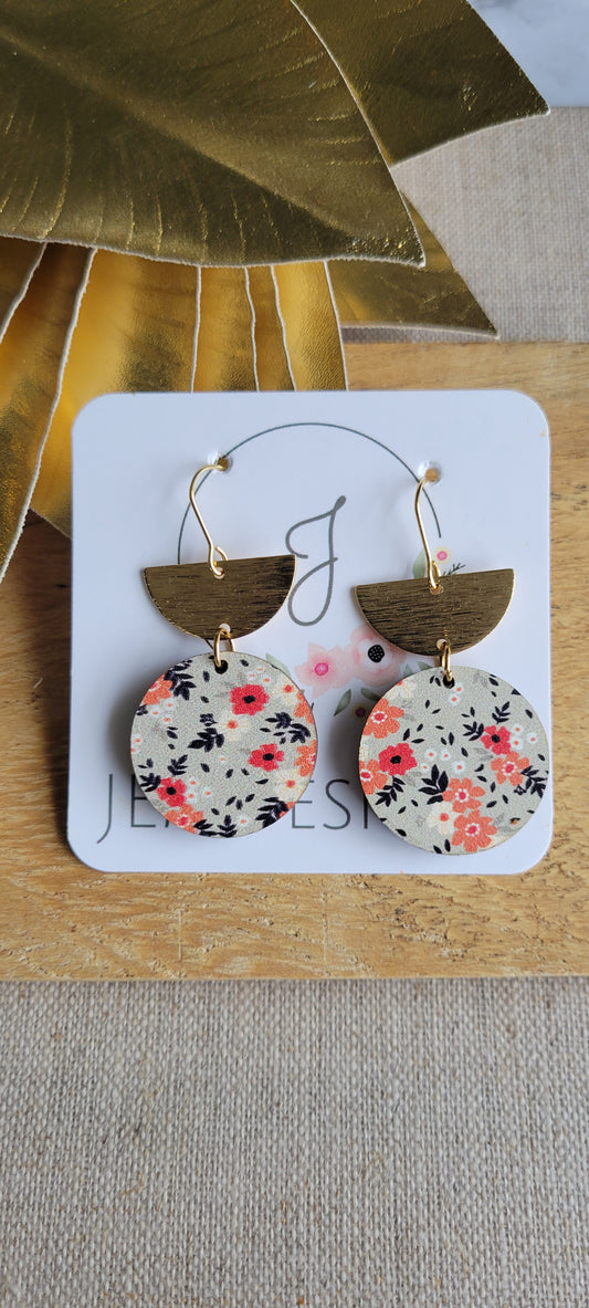 Wood Floral Earrings