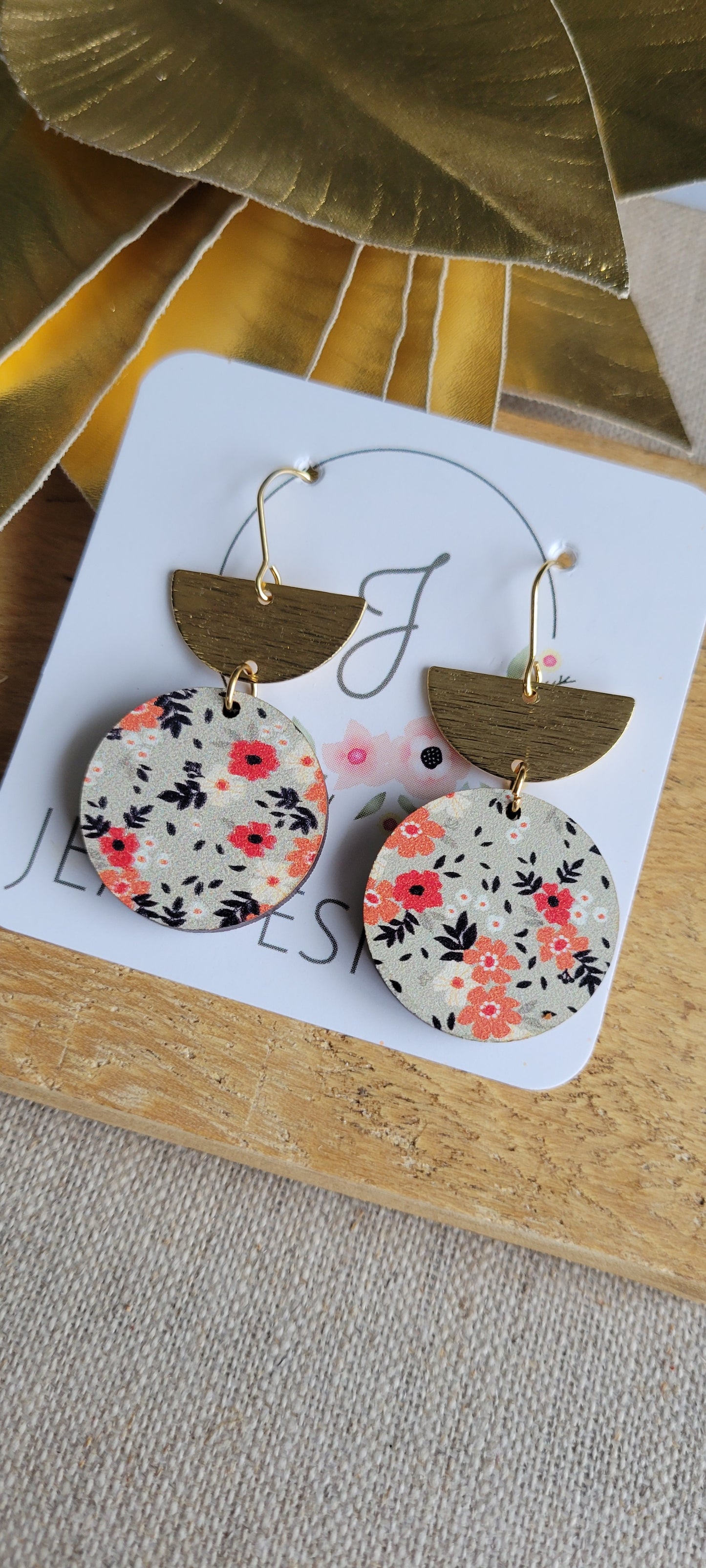 Wood Floral Earrings