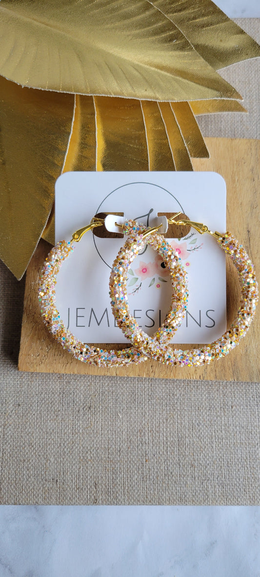 Glitter Hoops in Toasted Marshmallow