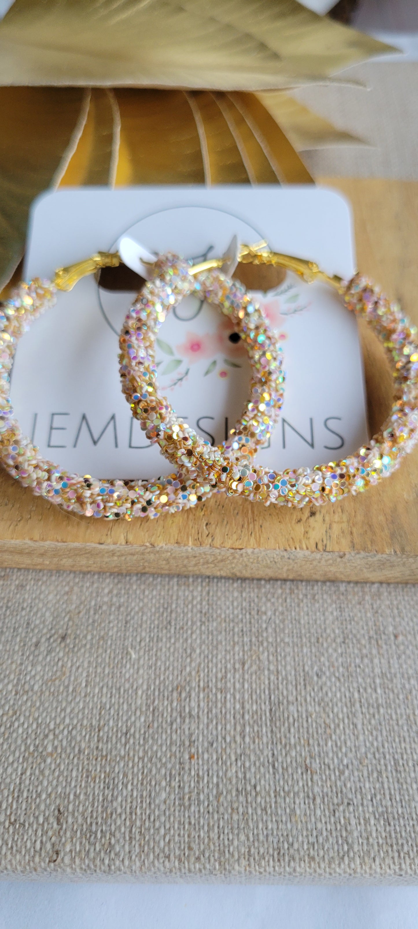 Glitter Hoops in Toasted Marshmallow