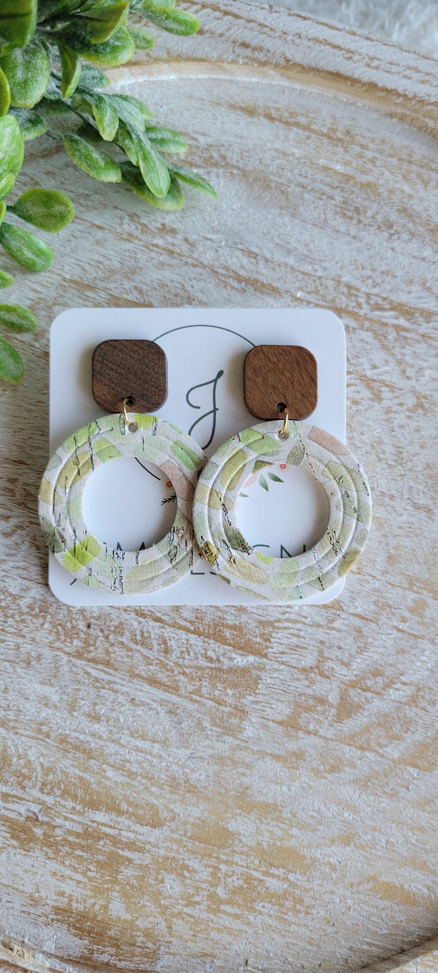 Cork and Wood Earrings