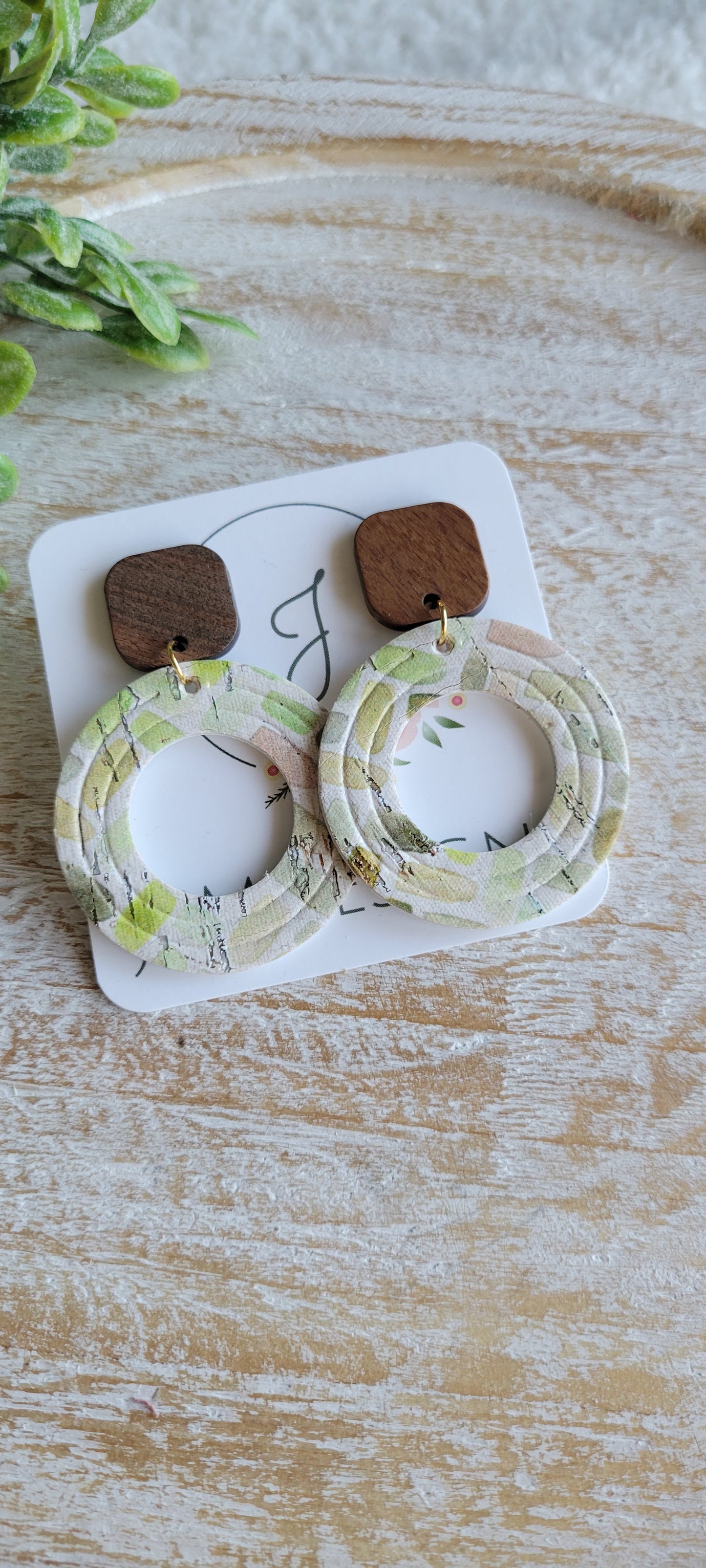 Cork and Wood Earrings