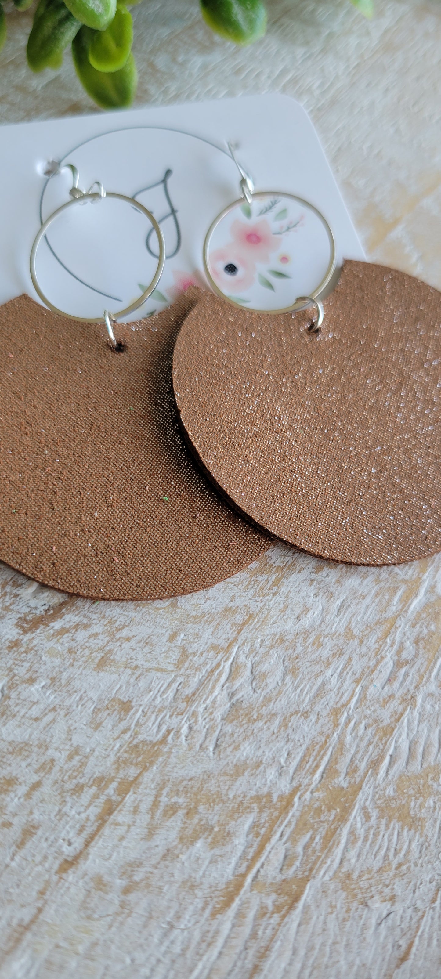 Brown and Silver Shimmer Earrings