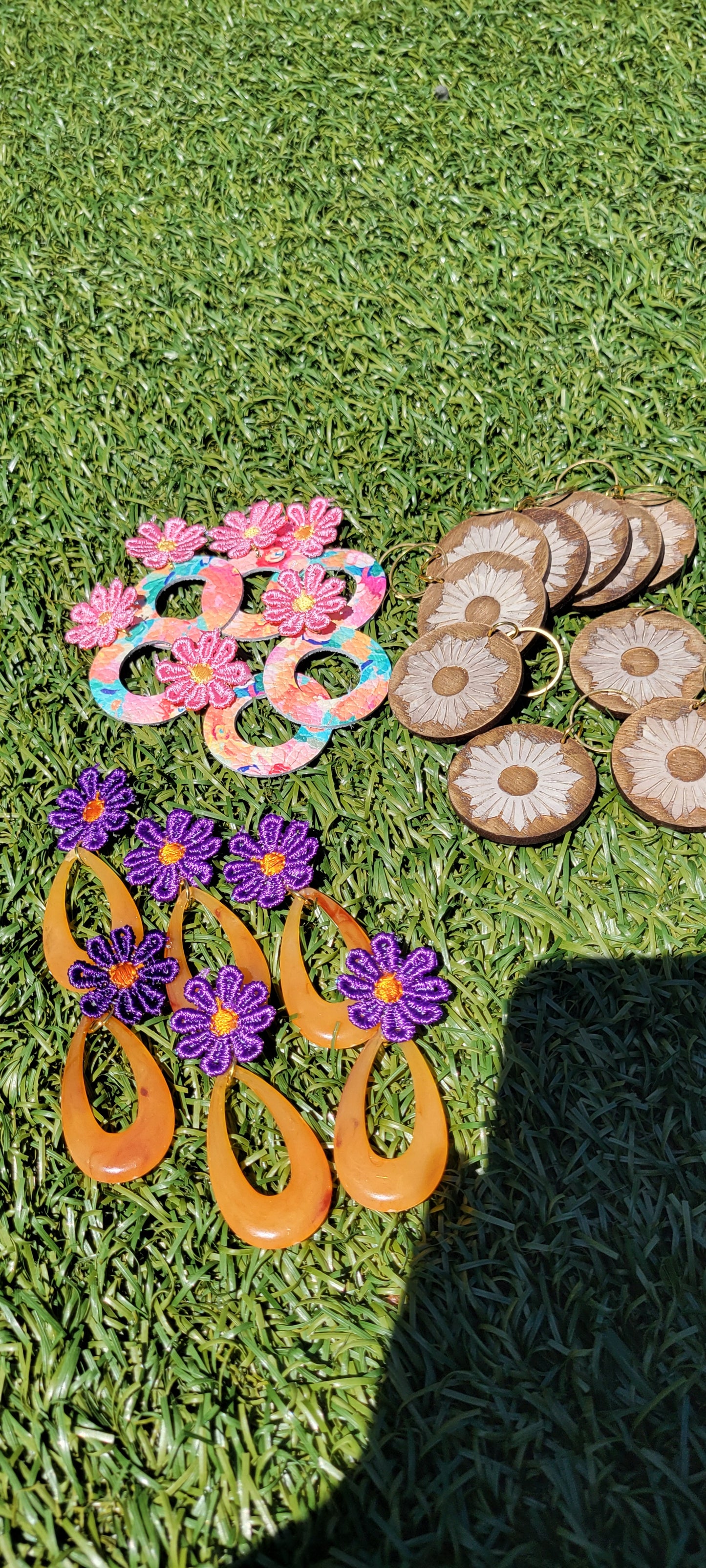 Hand Painted Wood Earrings