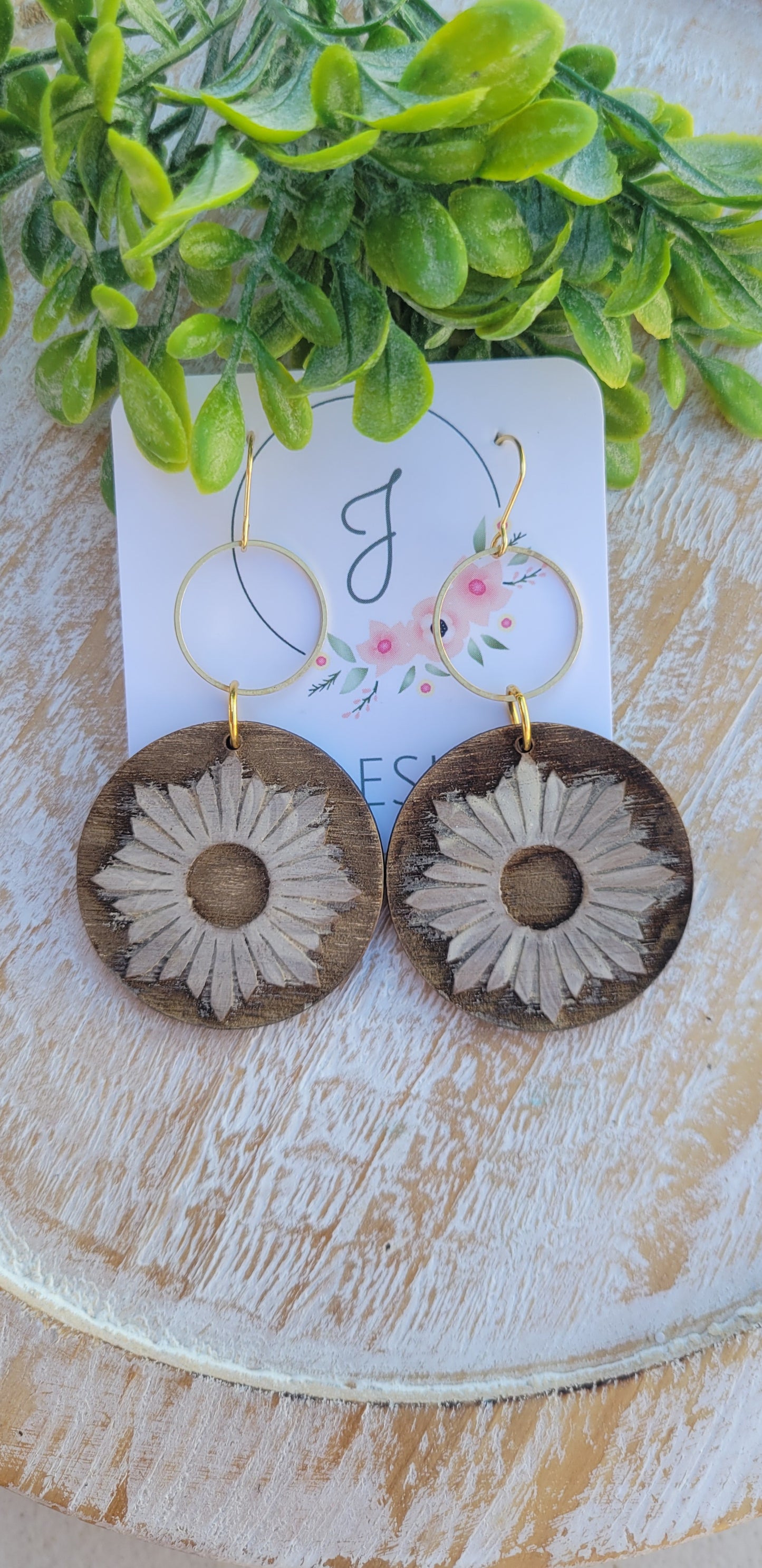 Hand Painted Wood Earrings