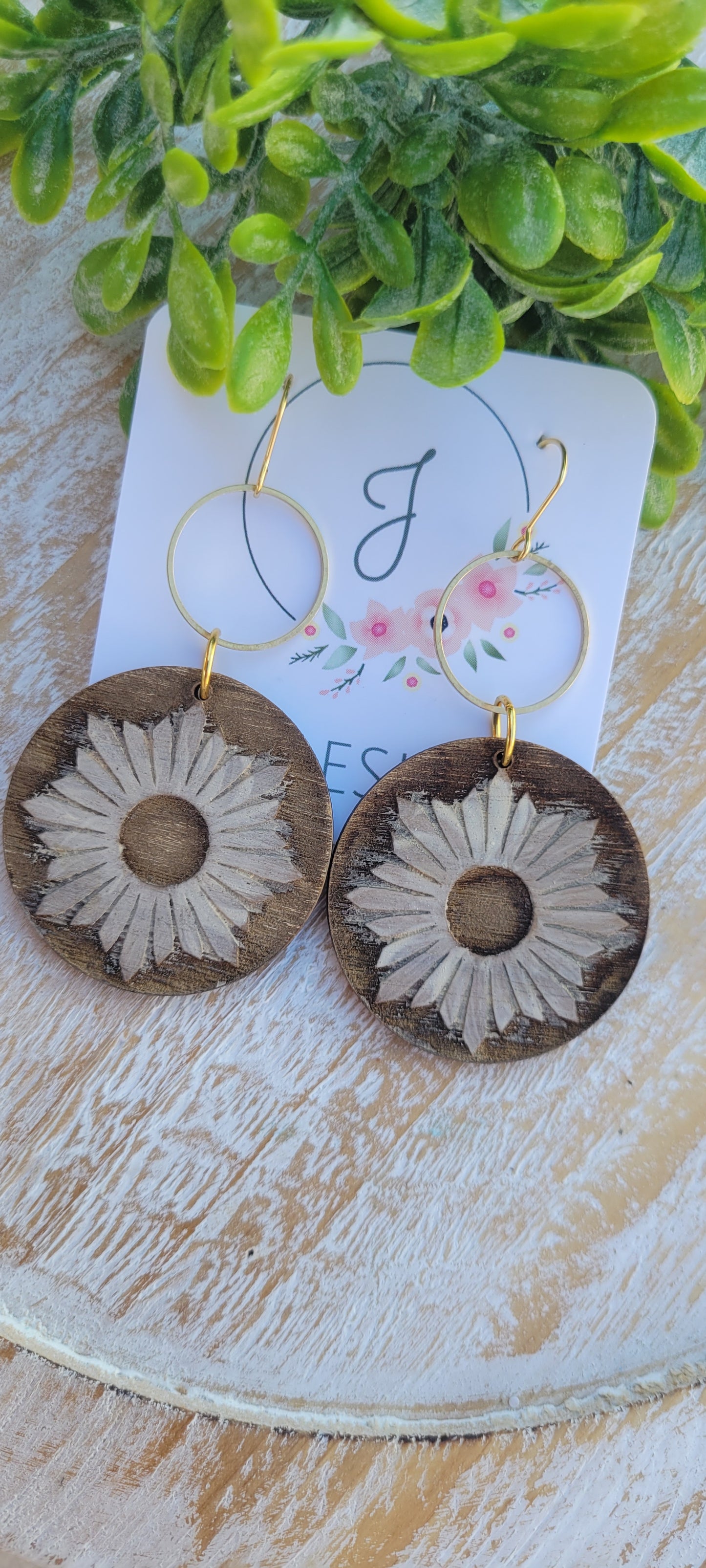 Hand Painted Wood Earrings