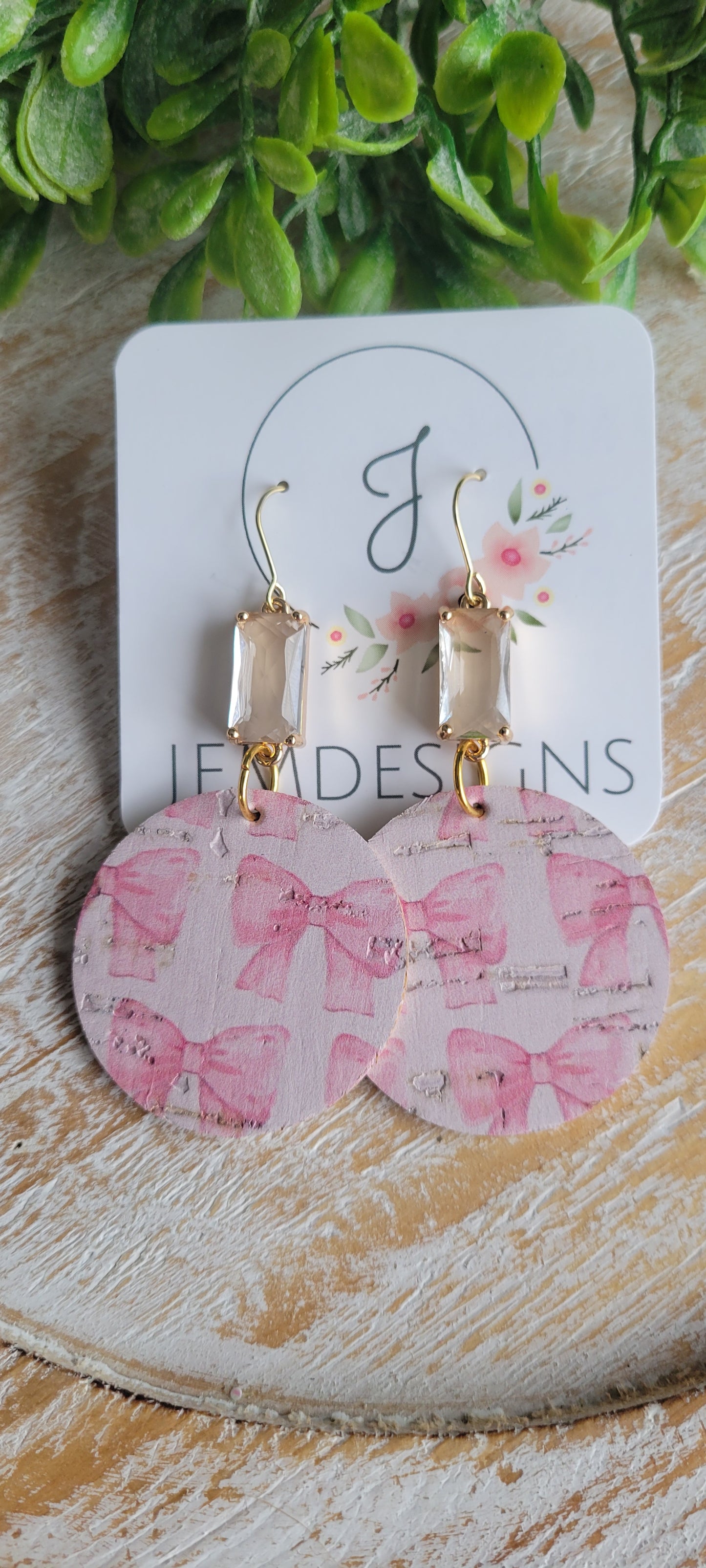 Pink Bow Earrings