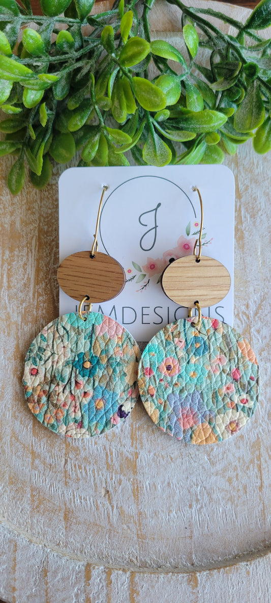 Floral Wood Earrings