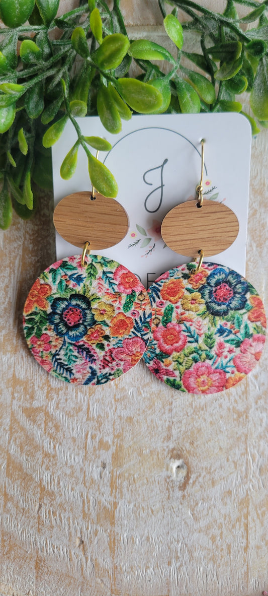 Embroidery Print Earrings