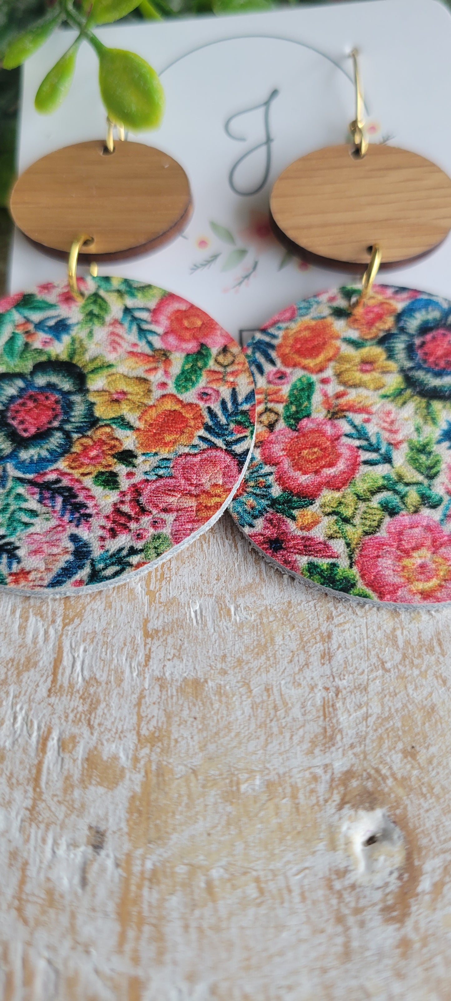 Embroidery Print Earrings