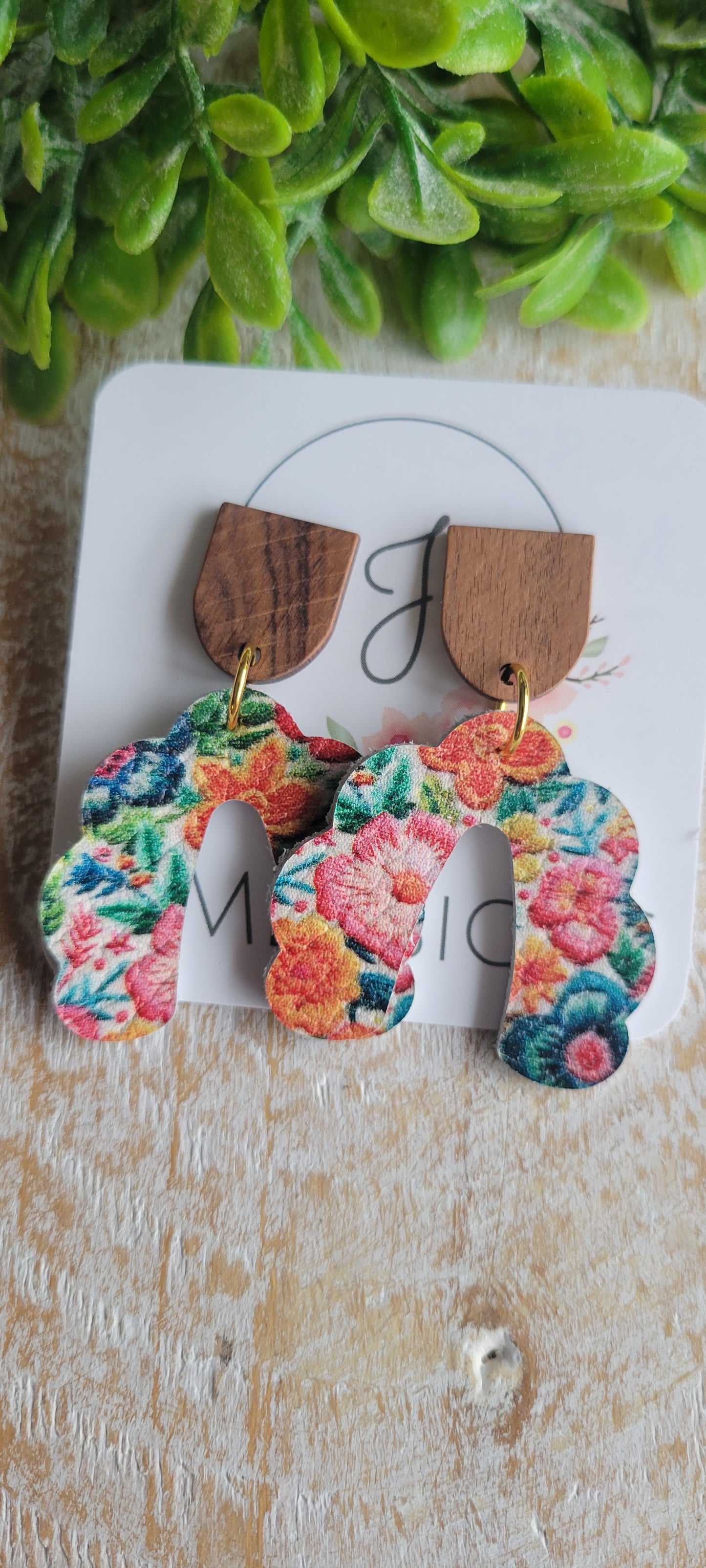 Ellie Earrings in Embroidered Floral