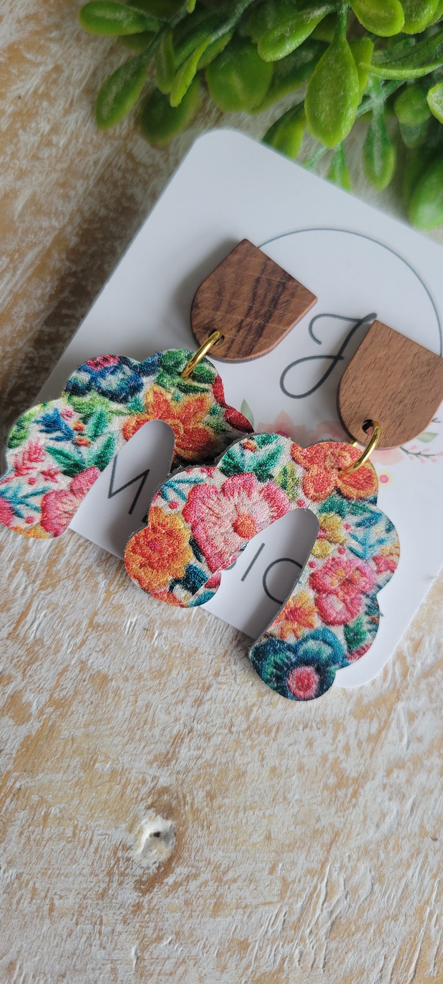 Ellie Earrings in Embroidered Floral