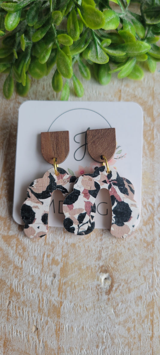 Ellie Earrings in Neutral Floral