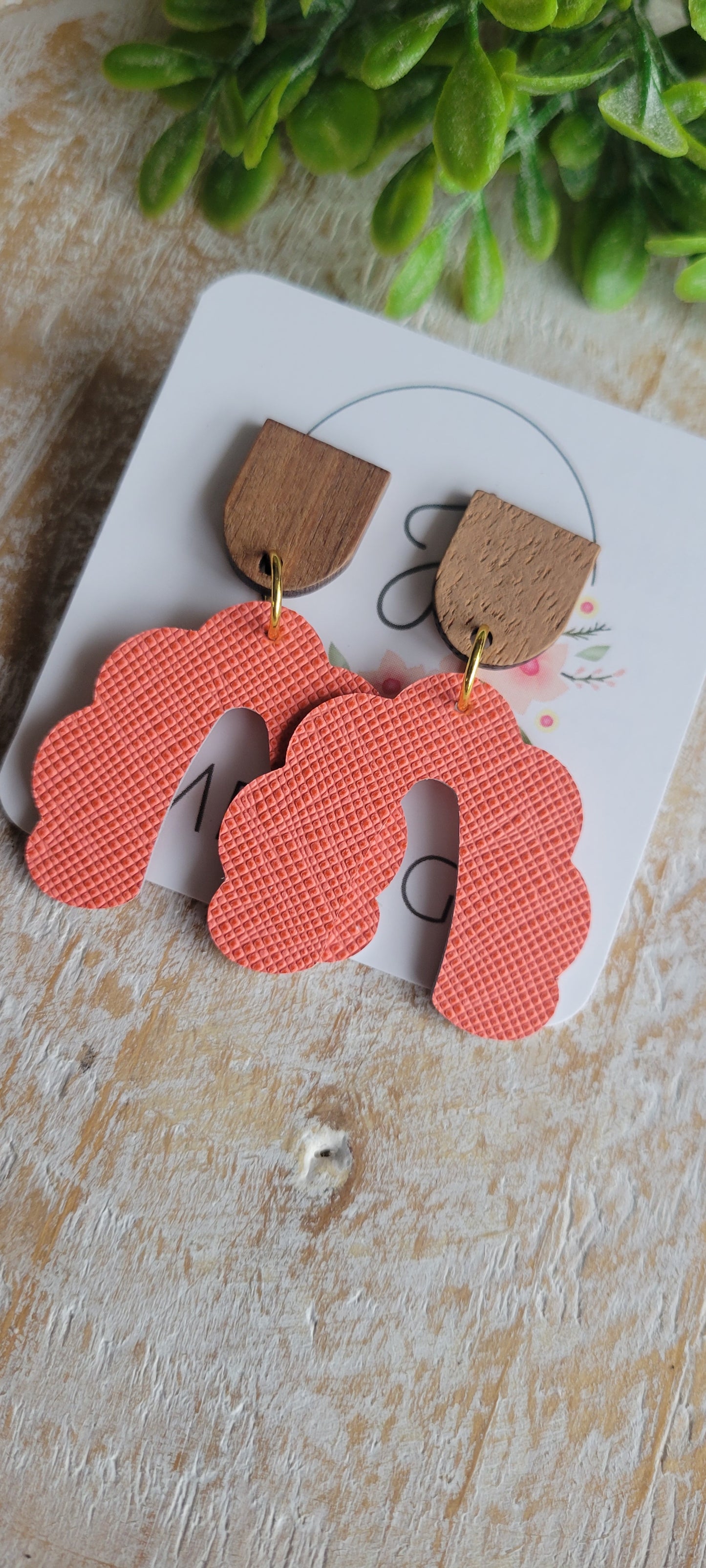 Ellie Earrings in Coral